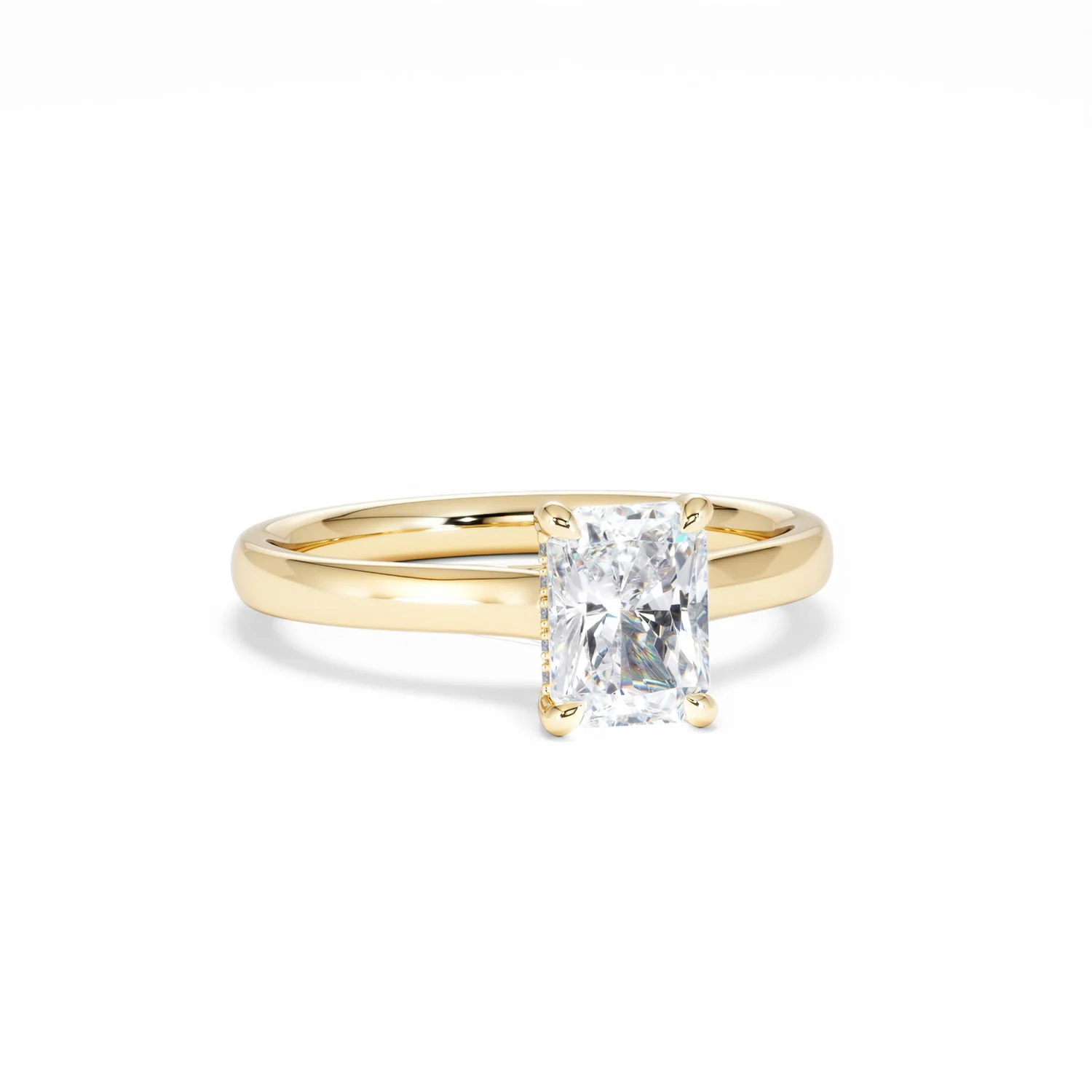 Amora Radiant 1.00ct Hidden Halo Lab Diamond Engagement Ring F/VS1 Set in 18K Gold - Image 13