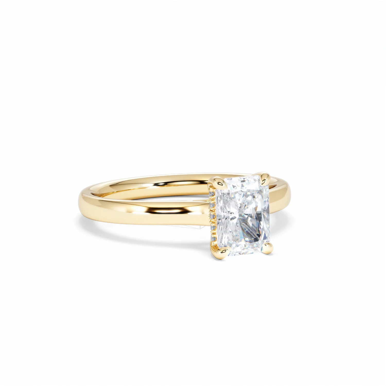 Amora Radiant 1.00ct Hidden Halo Lab Diamond Engagement Ring F/VS1 Set in 18K Gold - Image 15