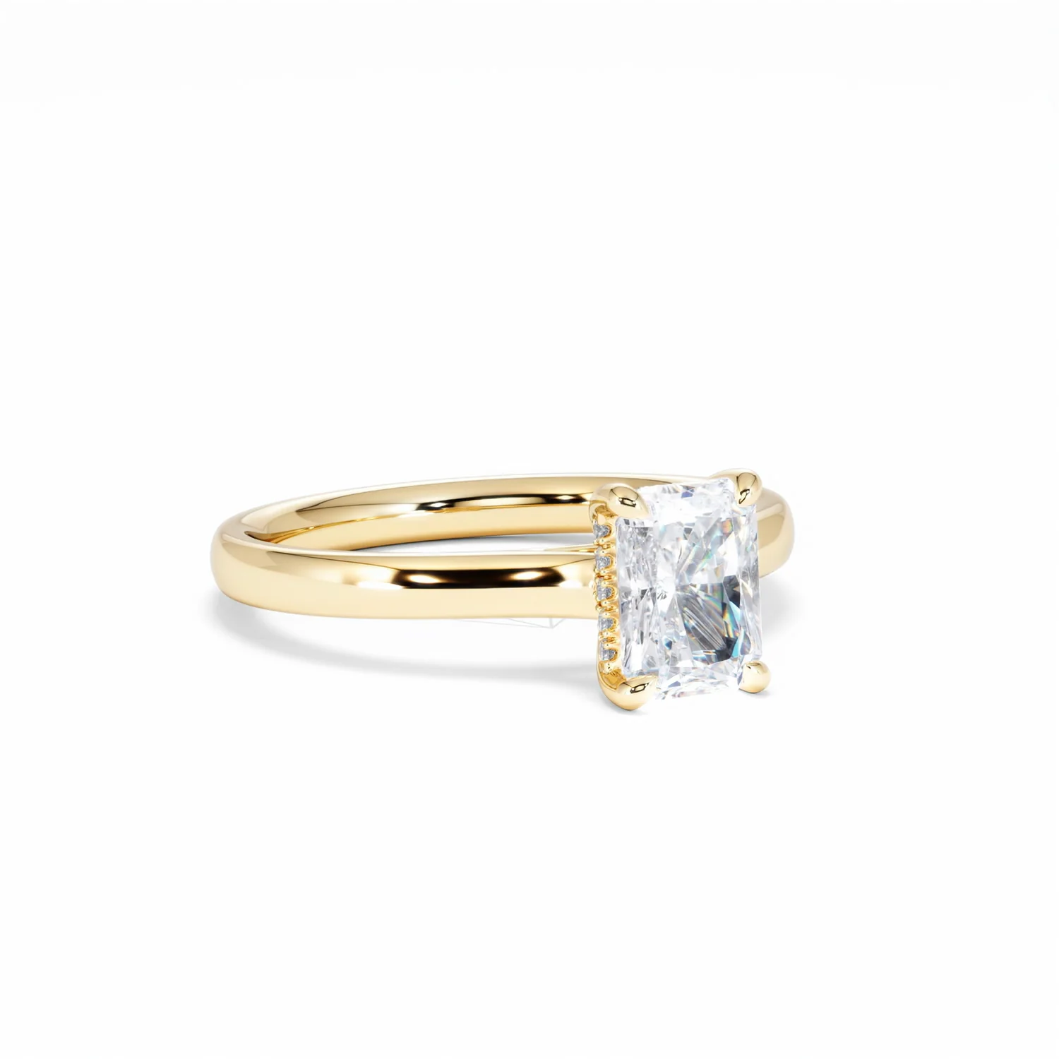 Amora Radiant 1.00ct Hidden Halo Lab Diamond Engagement Ring F/VS1 Set in 18K Gold - Image 16
