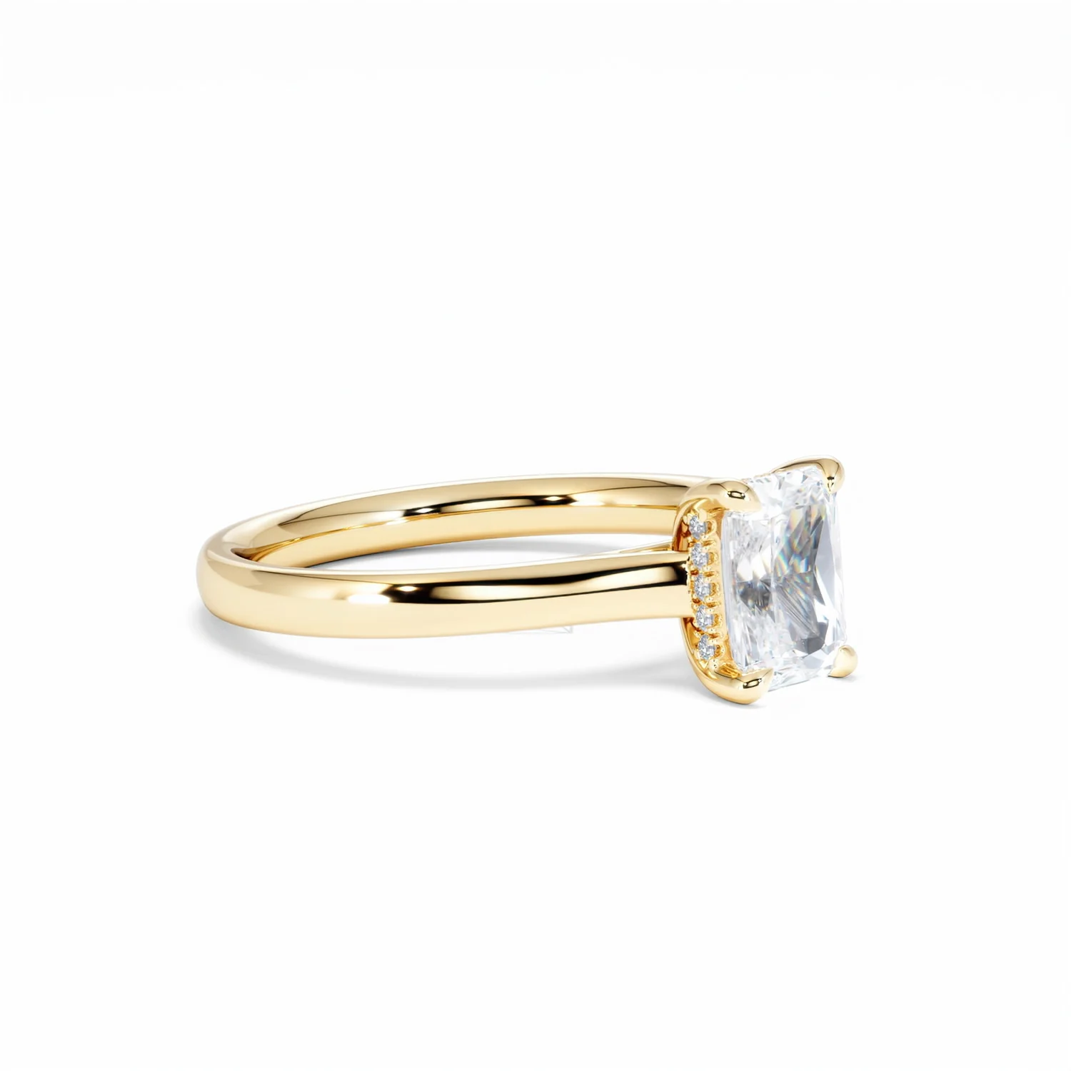 Amora Radiant 1.00ct Hidden Halo Lab Diamond Engagement Ring F/VS1 Set in 18K Gold - Image 20