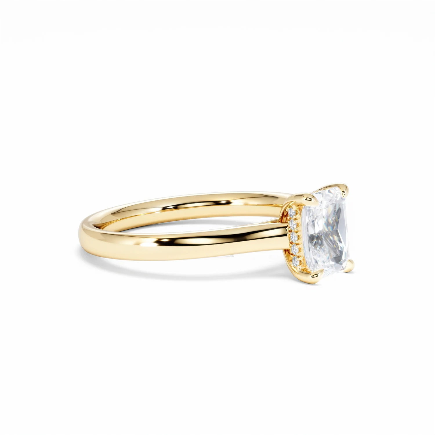 Amora Radiant 1.00ct Hidden Halo Lab Diamond Engagement Ring F/VS1 Set in 18K Gold - Image 21