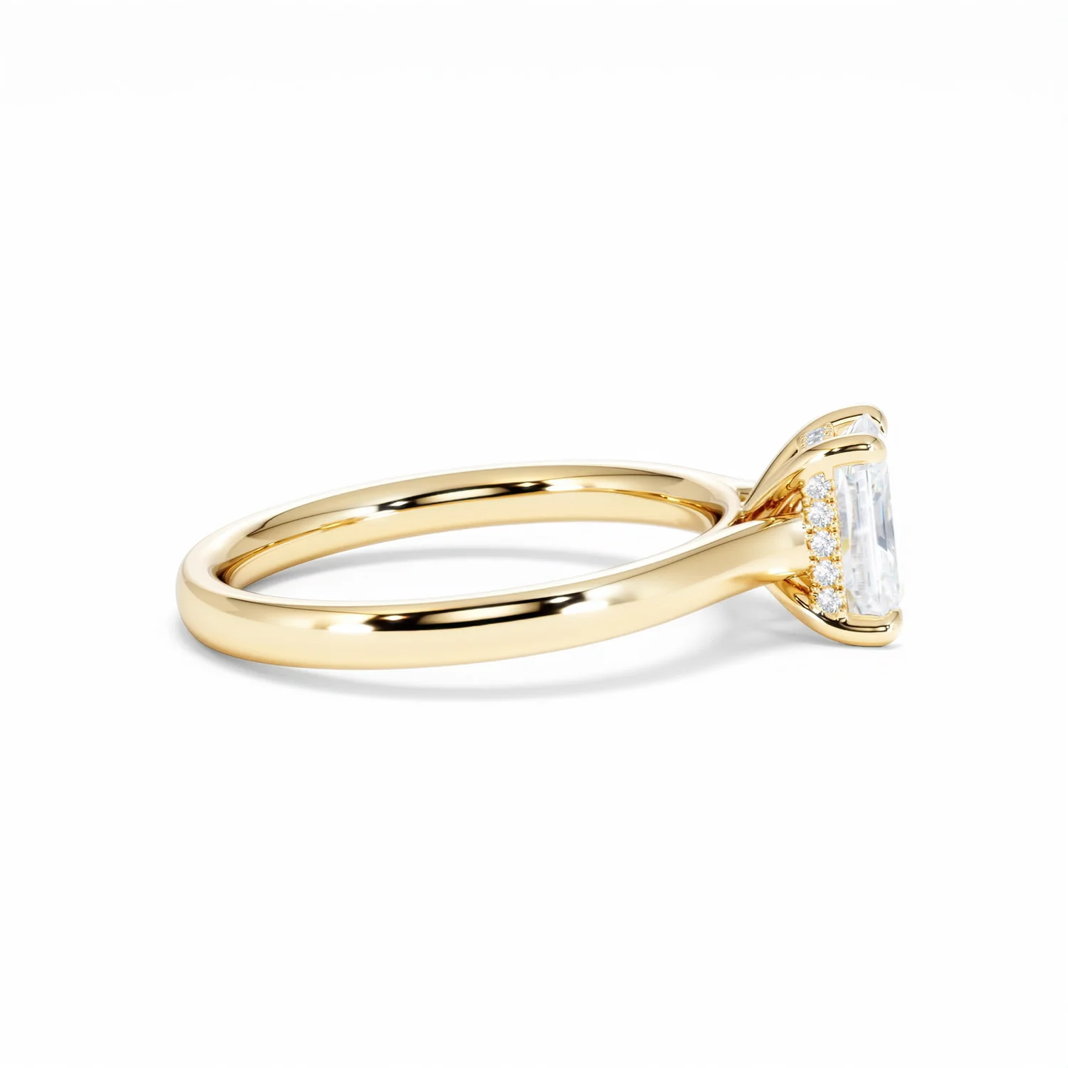 Amora Radiant 1.00ct Hidden Halo Lab Diamond Engagement Ring F/VS1 Set in 18K Gold - Image 29