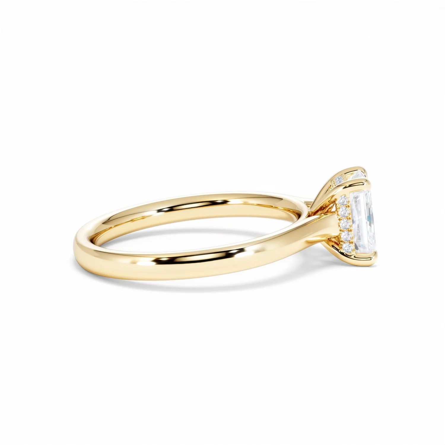 Amora Radiant 1.00ct Hidden Halo Lab Diamond Engagement Ring F/VS1 Set in 18K Gold - Image 30
