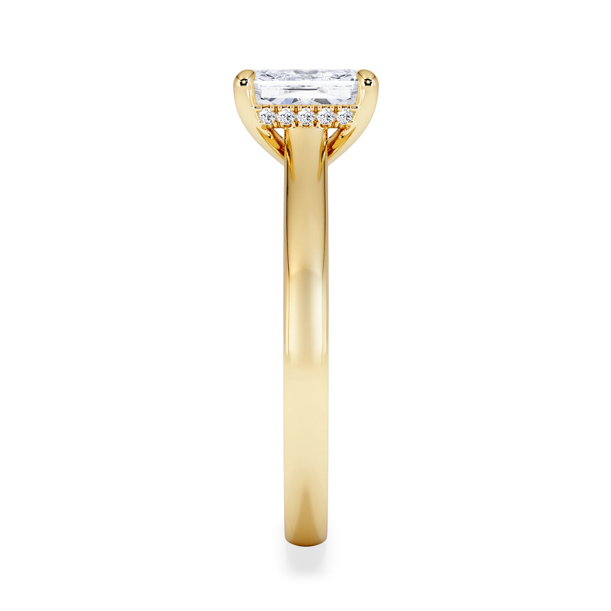 Amora Radiant 1.00ct Hidden Halo Lab Diamond Engagement Ring F/VS1 Set in 18K Gold - Image 5