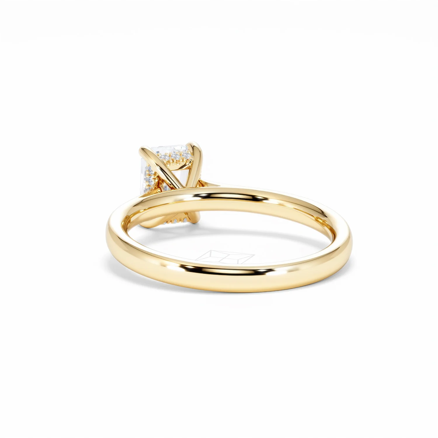 Amora Radiant 1.00ct Hidden Halo Lab Diamond Engagement Ring F/VS1 Set in 18K Gold - Image 55