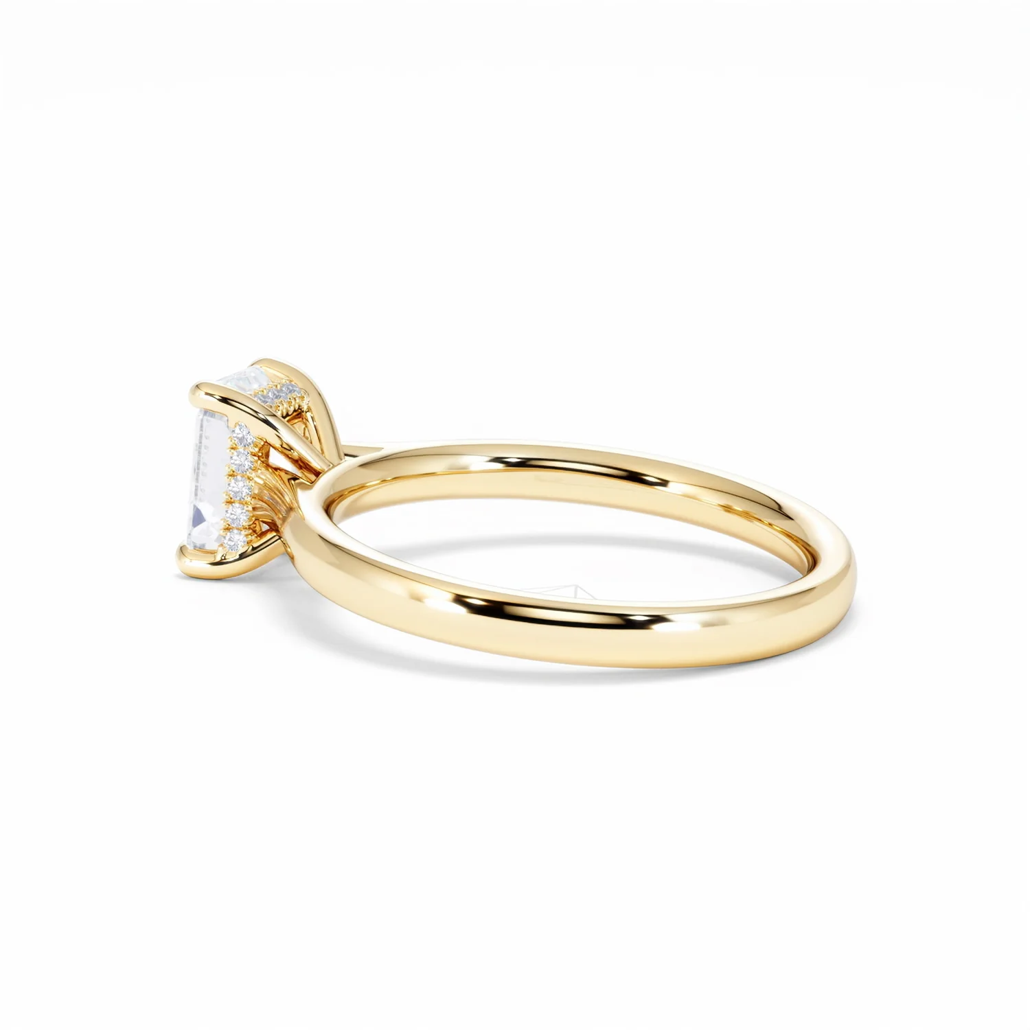 Amora Radiant 1.00ct Hidden Halo Lab Diamond Engagement Ring F/VS1 Set in 18K Gold - Image 64