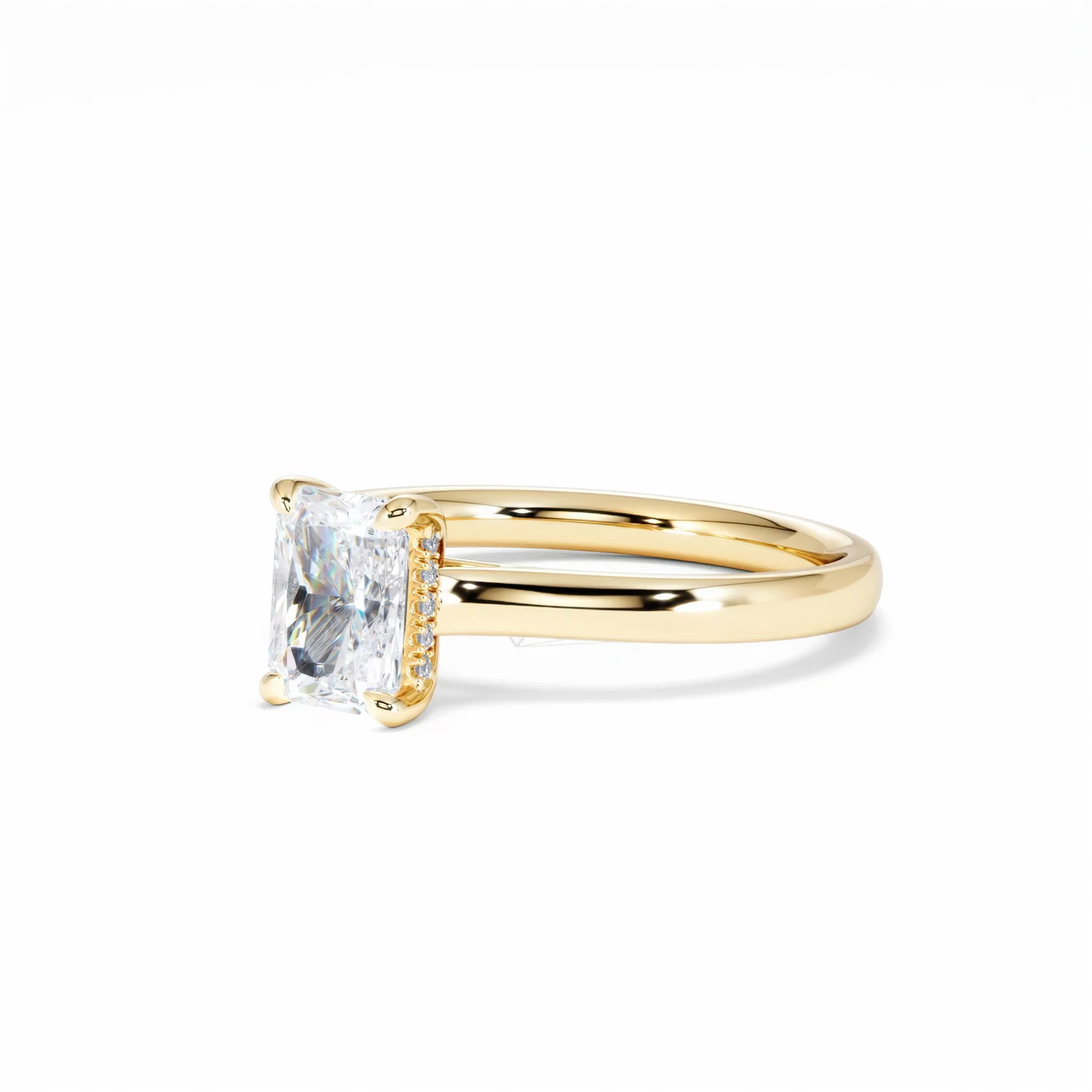 Amora Radiant 1.00ct Hidden Halo Lab Diamond Engagement Ring F/VS1 Set in 18K Gold - Image 82