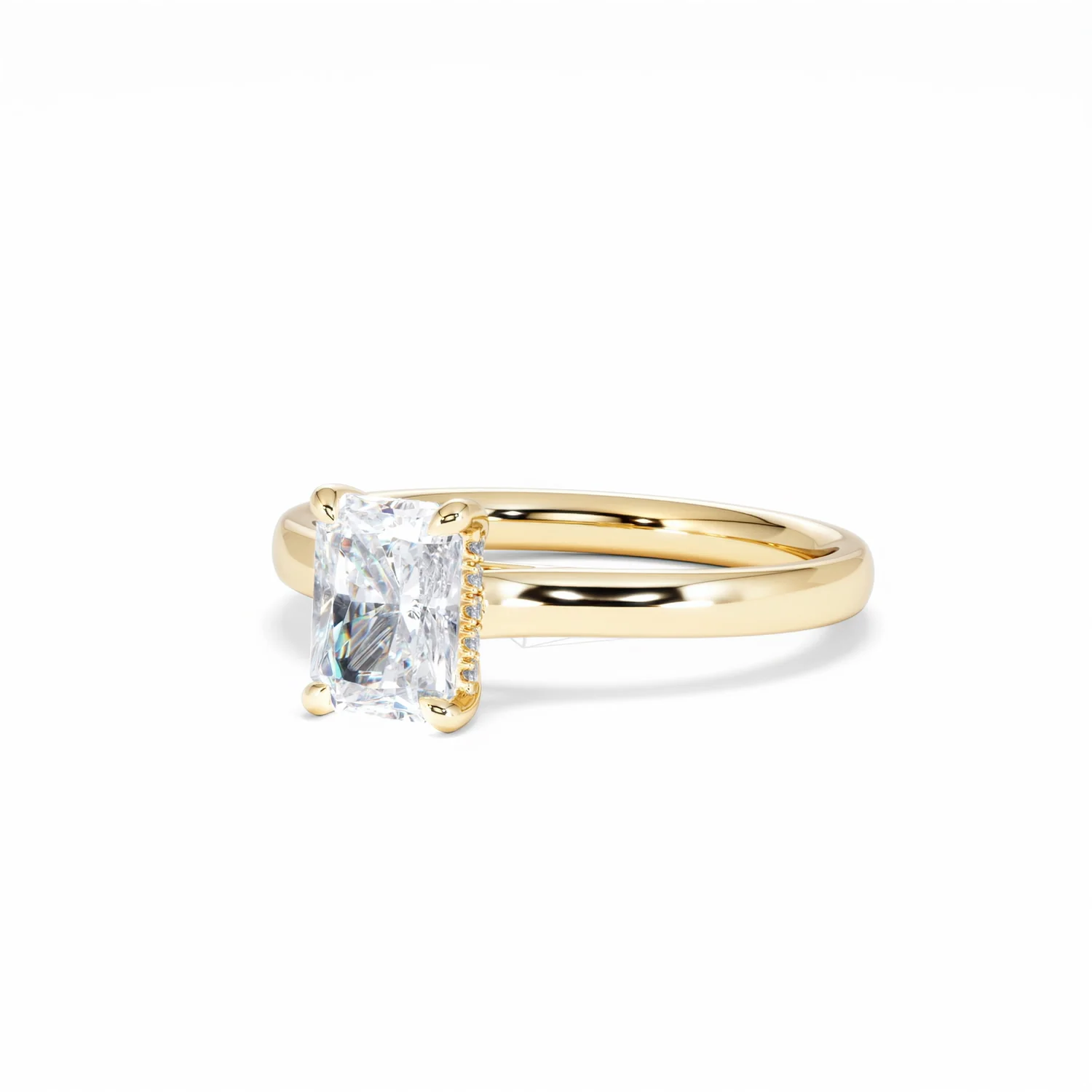 Amora Radiant 1.00ct Hidden Halo Lab Diamond Engagement Ring F/VS1 Set in 18K Gold - Image 84