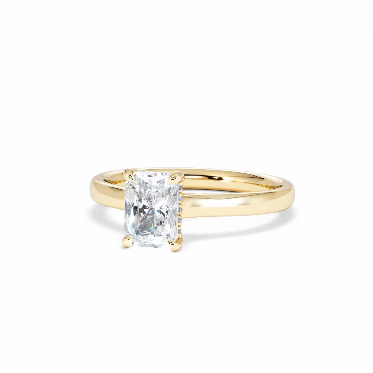 Amora Radiant 1.00ct Hidden Halo Lab Diamond Engagement Ring F/VS1 Set in 18K Gold - Image 86