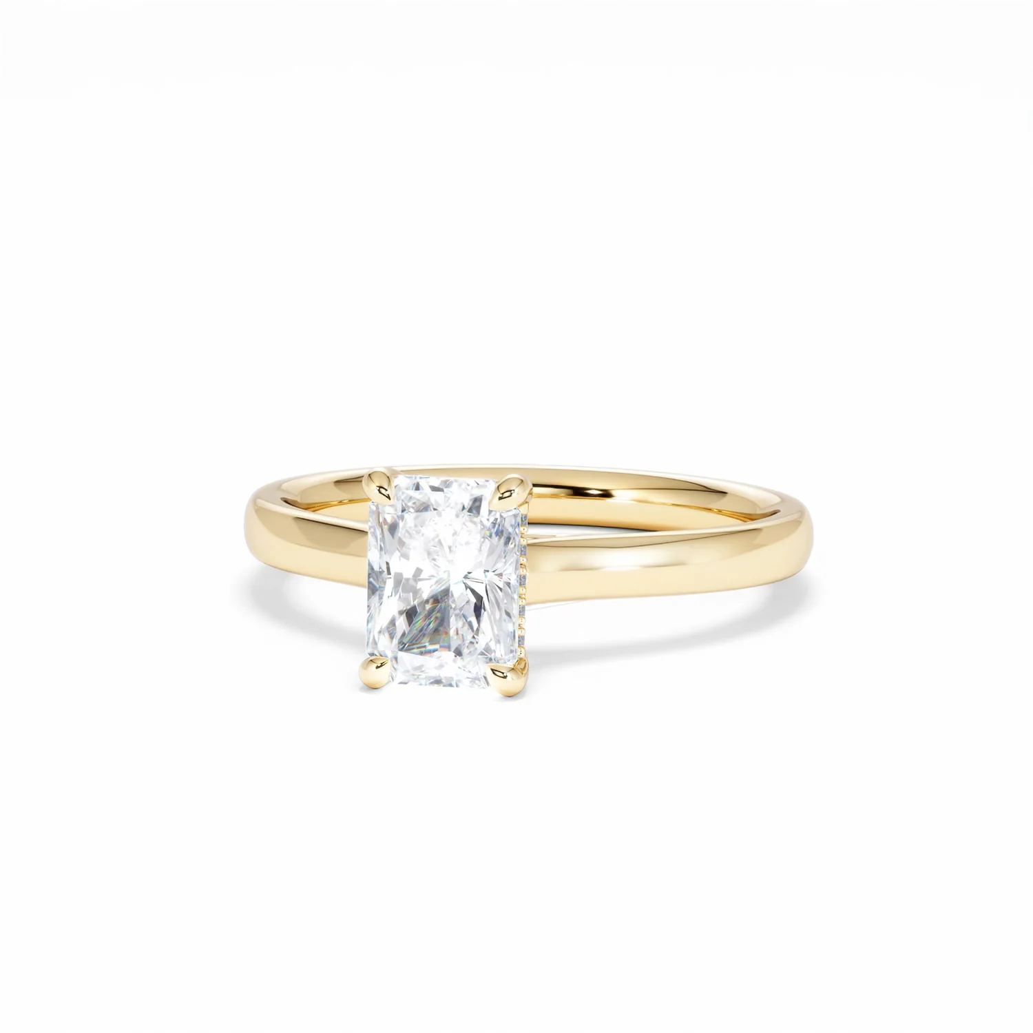 Amora Radiant 1.00ct Hidden Halo Lab Diamond Engagement Ring F/VS1 Set in 18K Gold - Image 87
