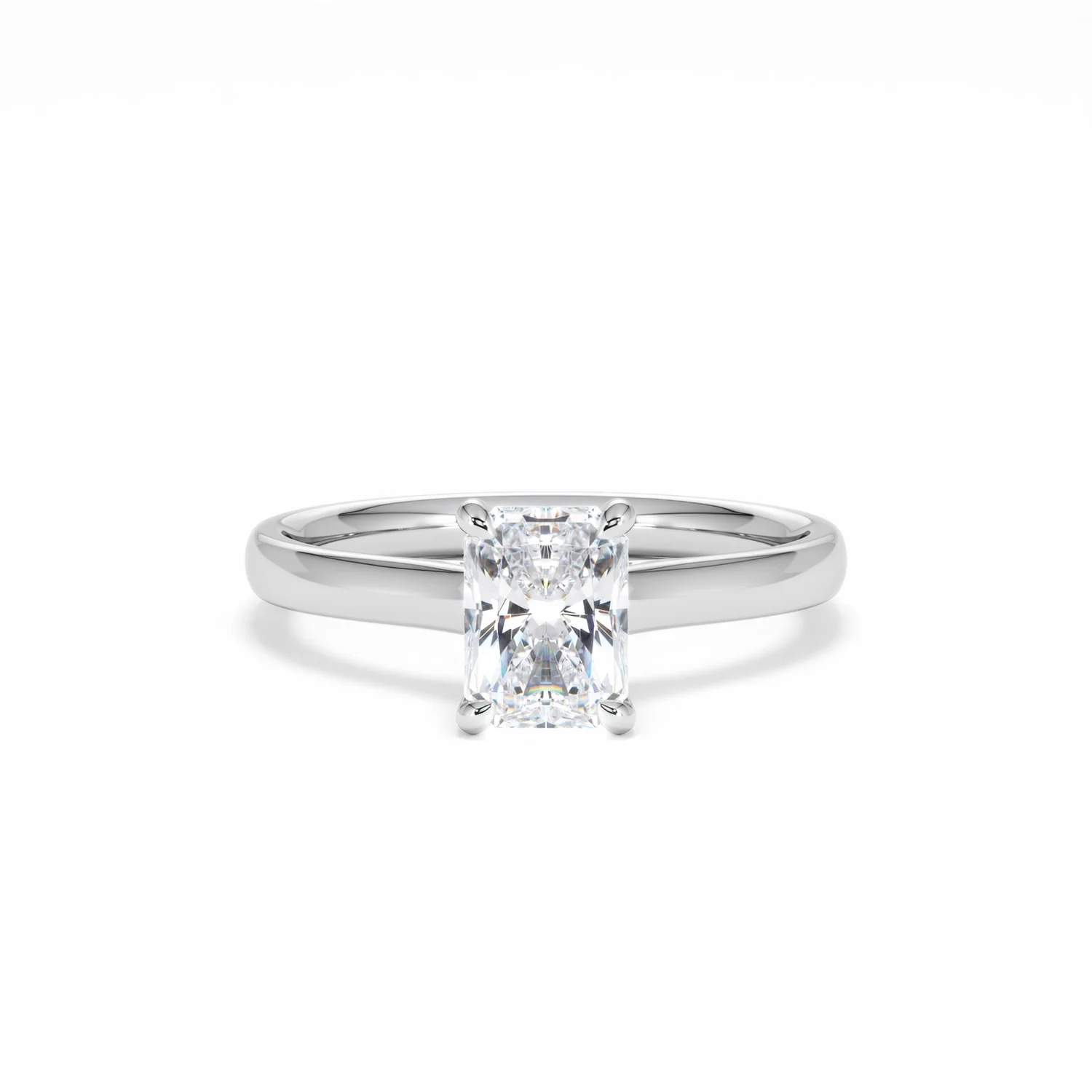 Amora Radiant 1.00ct Hidden Halo Lab Diamond Engagement Ring F/VS1 Set in 18K White Gold - Image 10