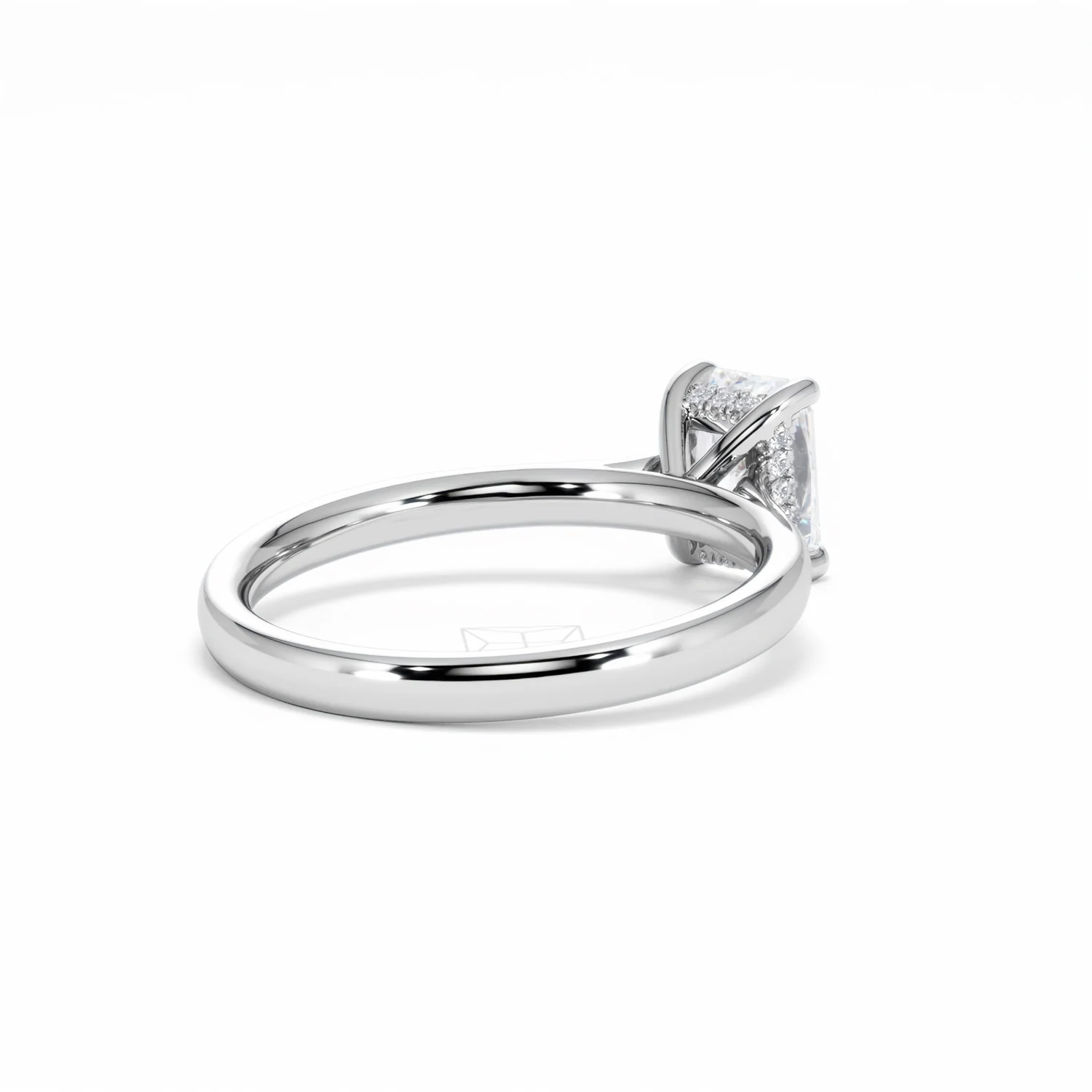 Amora Radiant 1.00ct Hidden Halo Lab Diamond Engagement Ring F/VS1 Set in 18K White Gold - Image 41