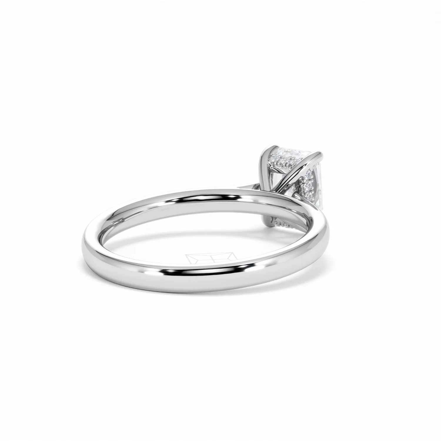 Amora Radiant 1.00ct Hidden Halo Lab Diamond Engagement Ring F/VS1 Set in 18K White Gold - Image 42