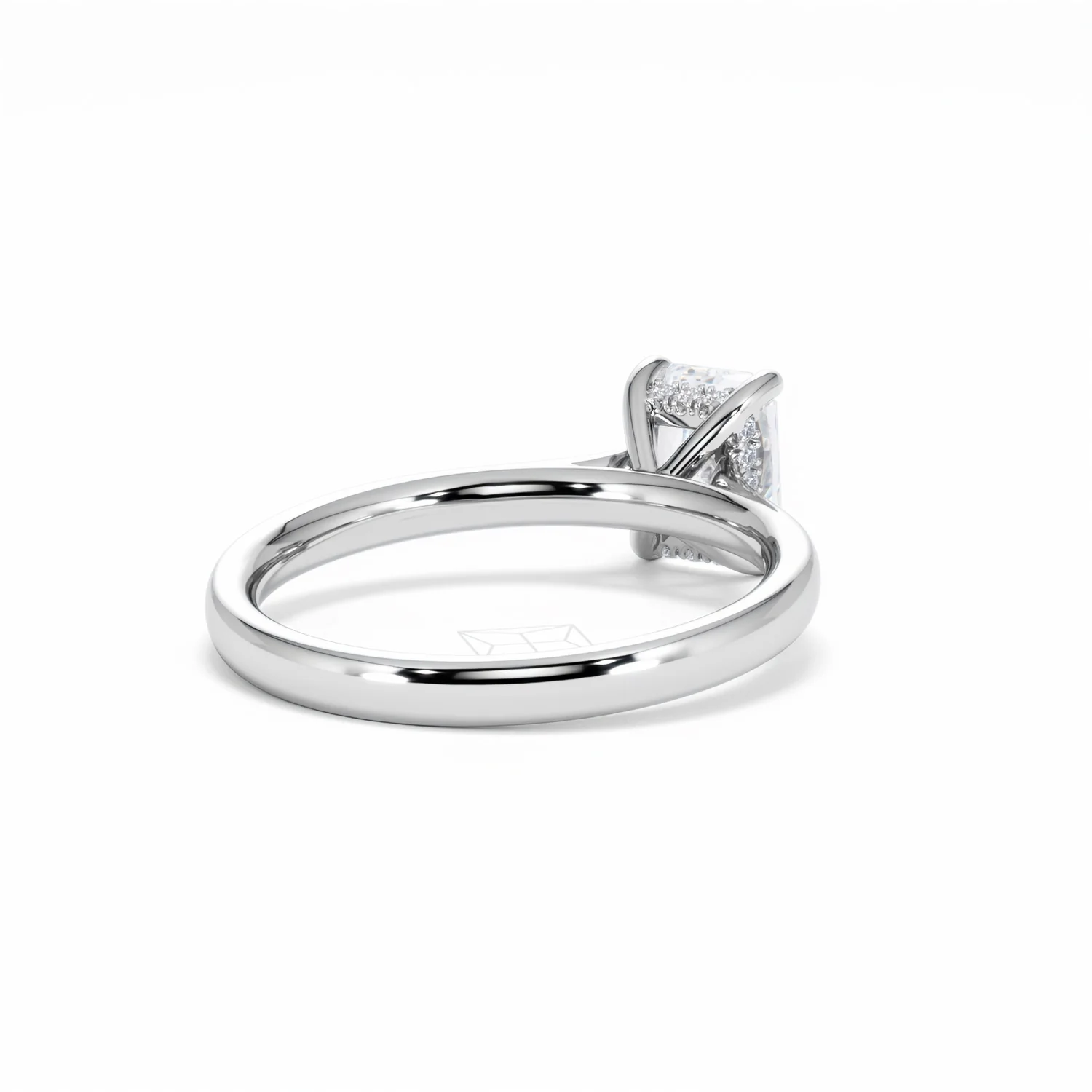Amora Radiant 1.00ct Hidden Halo Lab Diamond Engagement Ring F/VS1 Set in 18K White Gold - Image 43