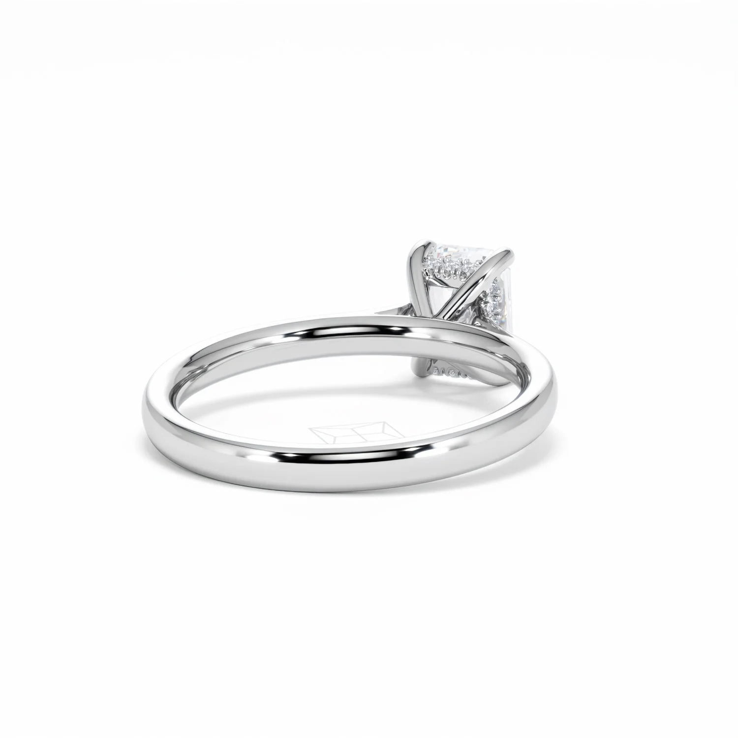 Amora Radiant 1.00ct Hidden Halo Lab Diamond Engagement Ring F/VS1 Set in 18K White Gold - Image 44
