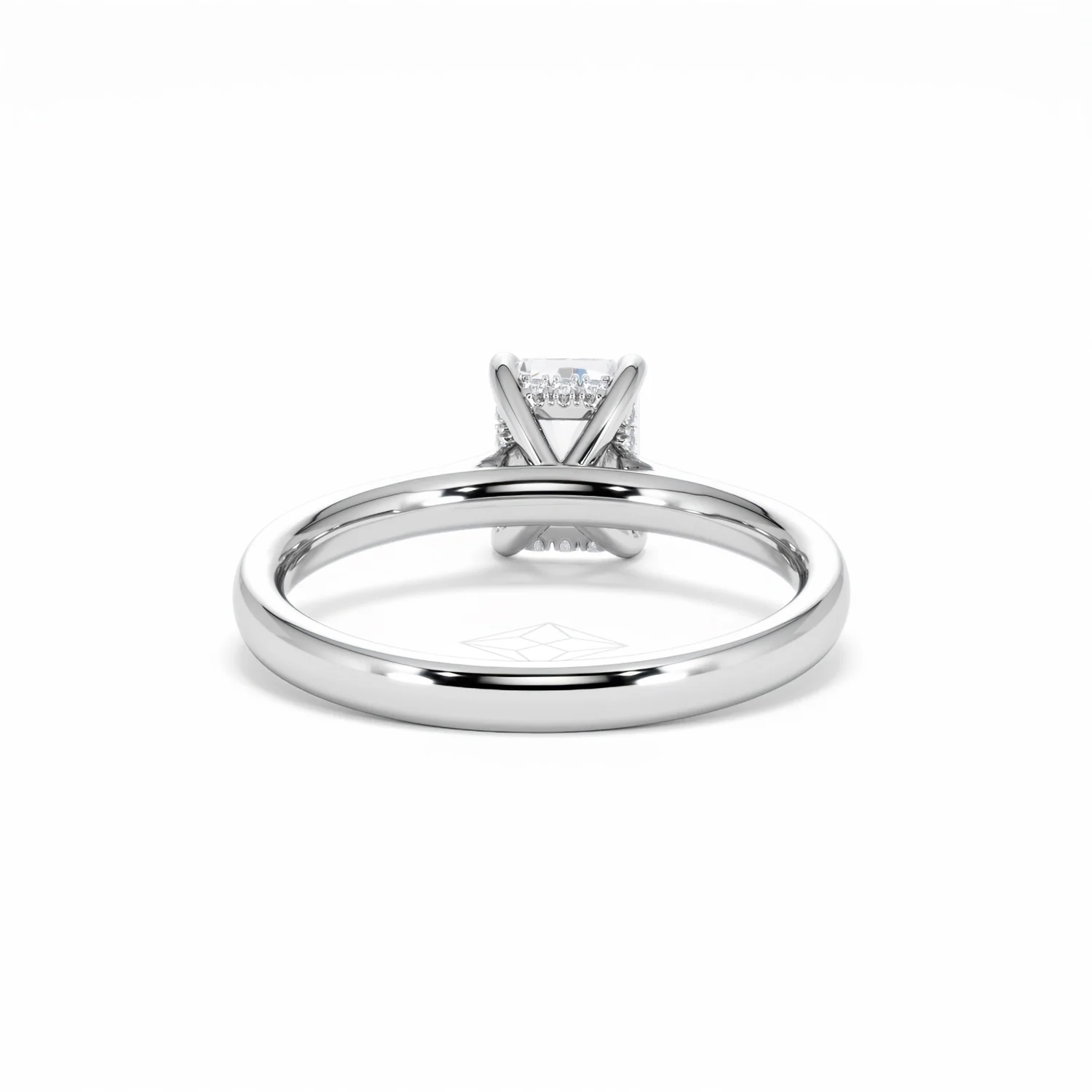 Amora Radiant 1.00ct Hidden Halo Lab Diamond Engagement Ring F/VS1 Set in 18K White Gold - Image 49