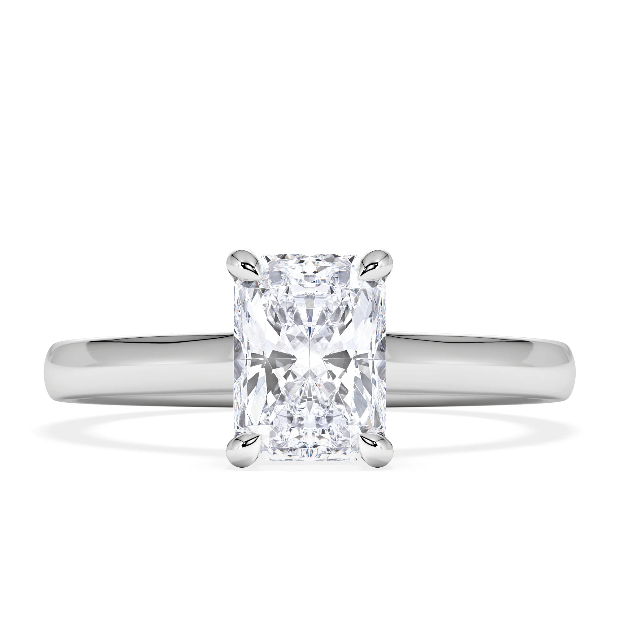 Amora Radiant 1.00ct Hidden Halo Lab Diamond Engagement Ring F/VS1 Set in 18K White Gold - Image 5