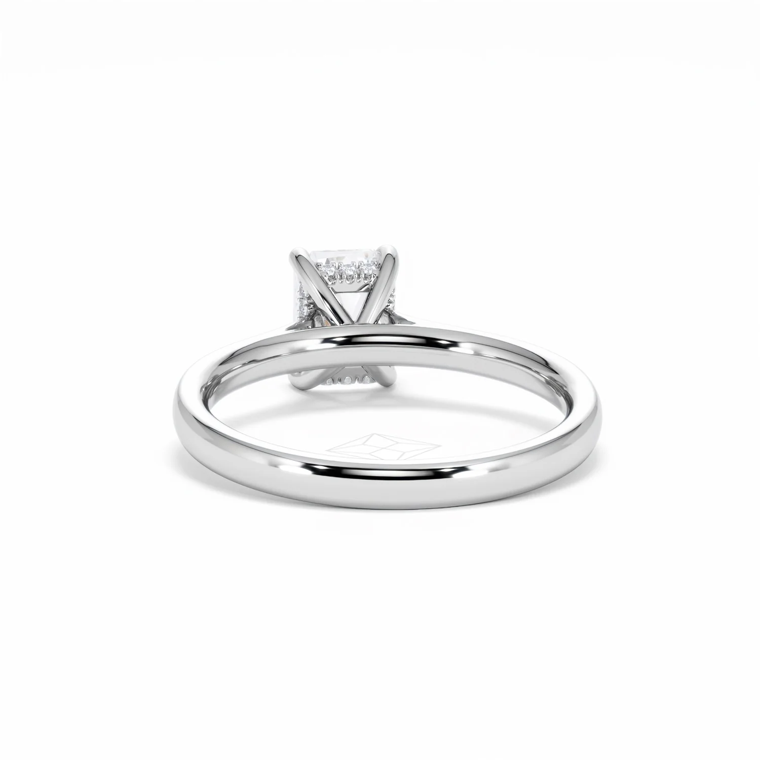 Amora Radiant 1.00ct Hidden Halo Lab Diamond Engagement Ring F/VS1 Set in 18K White Gold - Image 52