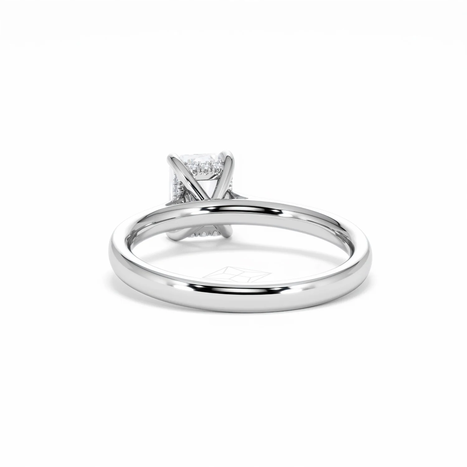 Amora Radiant 1.00ct Hidden Halo Lab Diamond Engagement Ring F/VS1 Set in 18K White Gold - Image 53