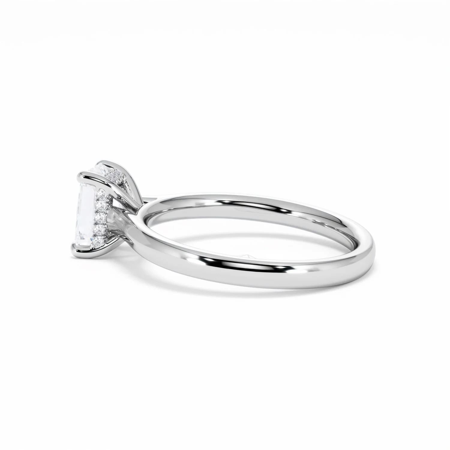 Amora Radiant 1.00ct Hidden Halo Lab Diamond Engagement Ring F/VS1 Set in 18K White Gold - Image 66