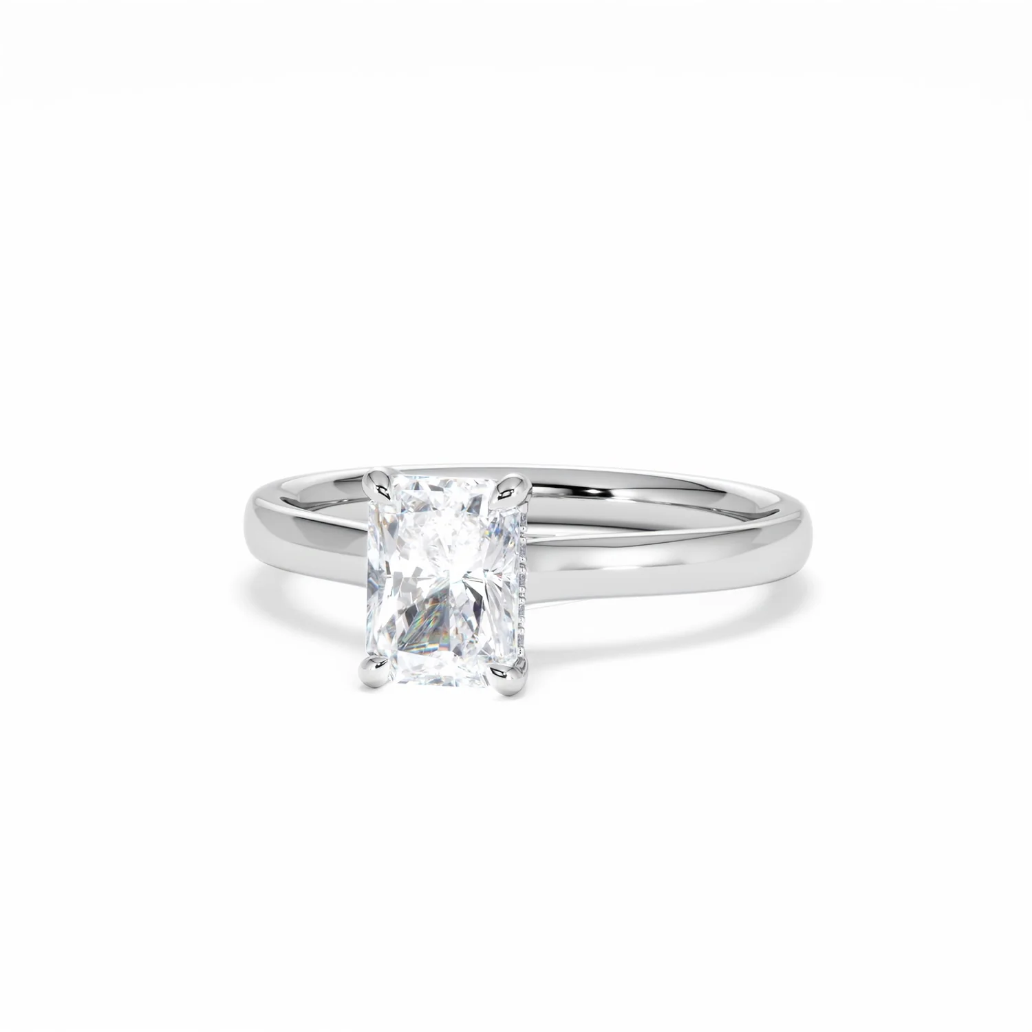Amora Radiant 1.00ct Hidden Halo Lab Diamond Engagement Ring F/VS1 Set in 18K White Gold - Image 87