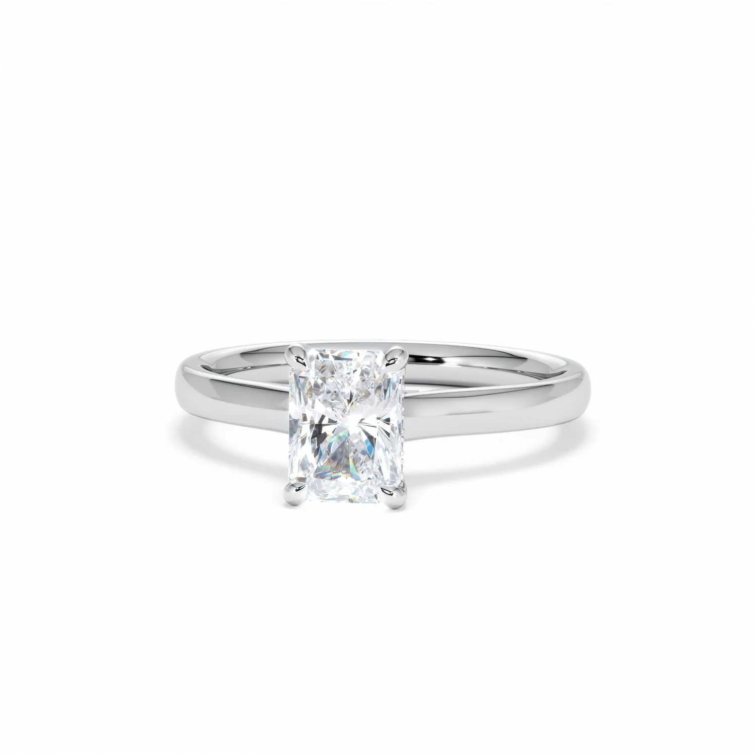 Amora Radiant 1.00ct Hidden Halo Lab Diamond Engagement Ring F/VS1 Set in 18K White Gold - Image 88