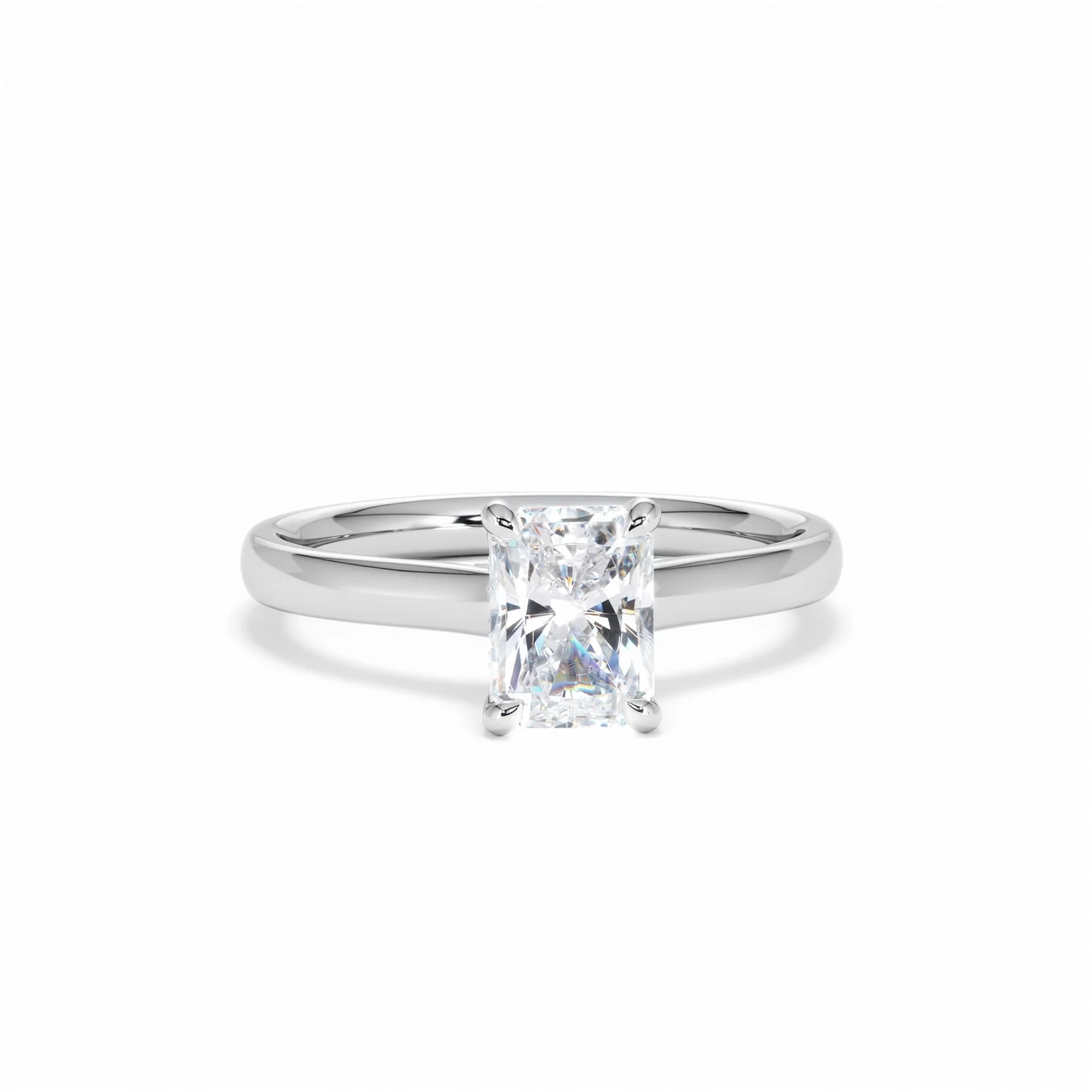 Amora Radiant 1.00ct Hidden Halo Lab Diamond Engagement Ring F/VS1 Set in Platinum - Image 11