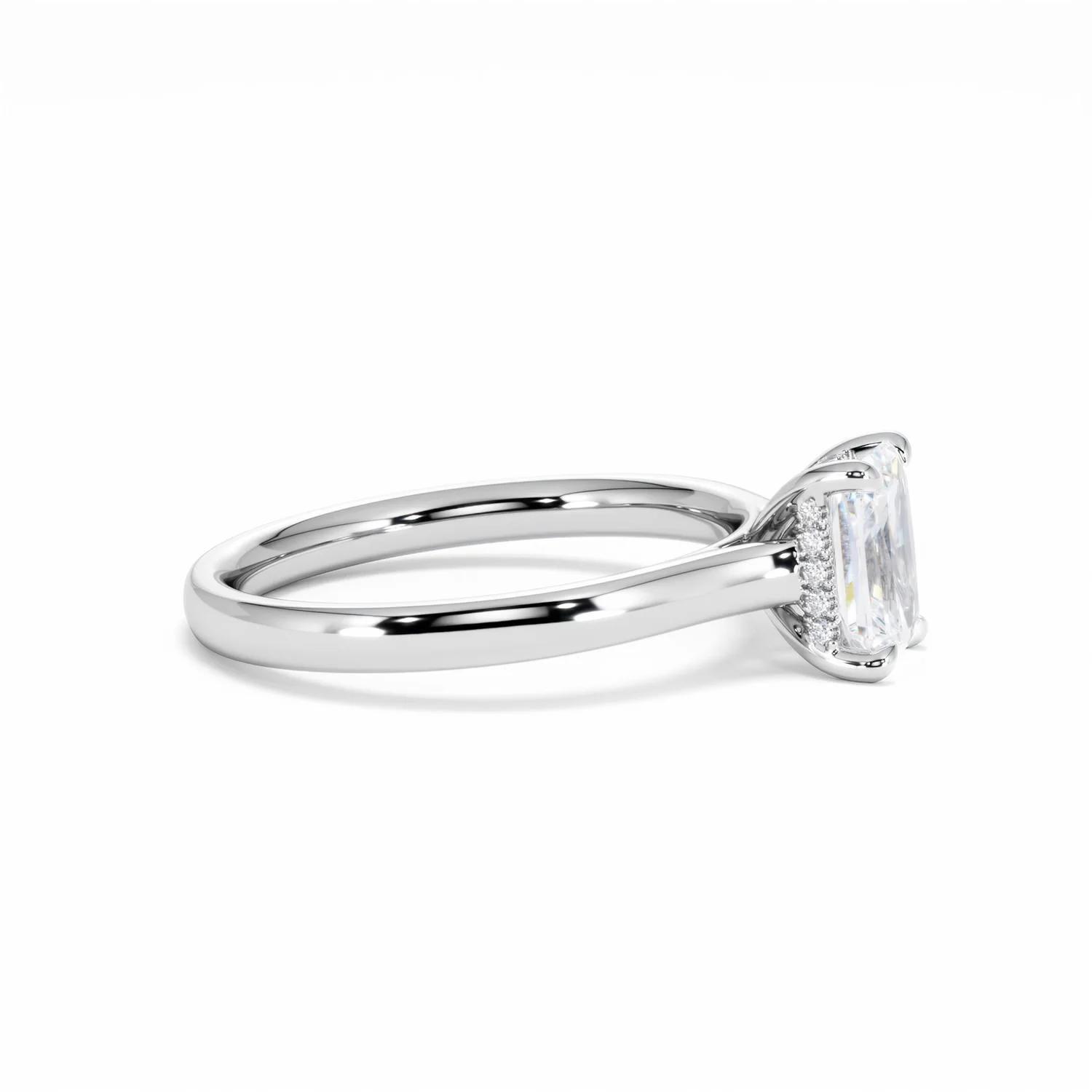 Amora Radiant 1.00ct Hidden Halo Lab Diamond Engagement Ring F/VS1 Set in Platinum - Image 26