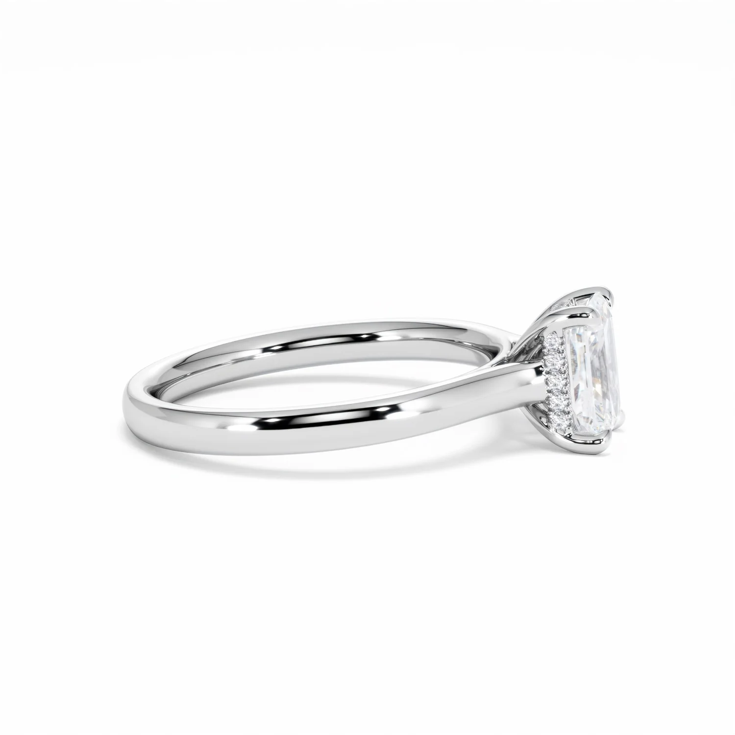 Amora Radiant 1.00ct Hidden Halo Lab Diamond Engagement Ring F/VS1 Set in Platinum - Image 27