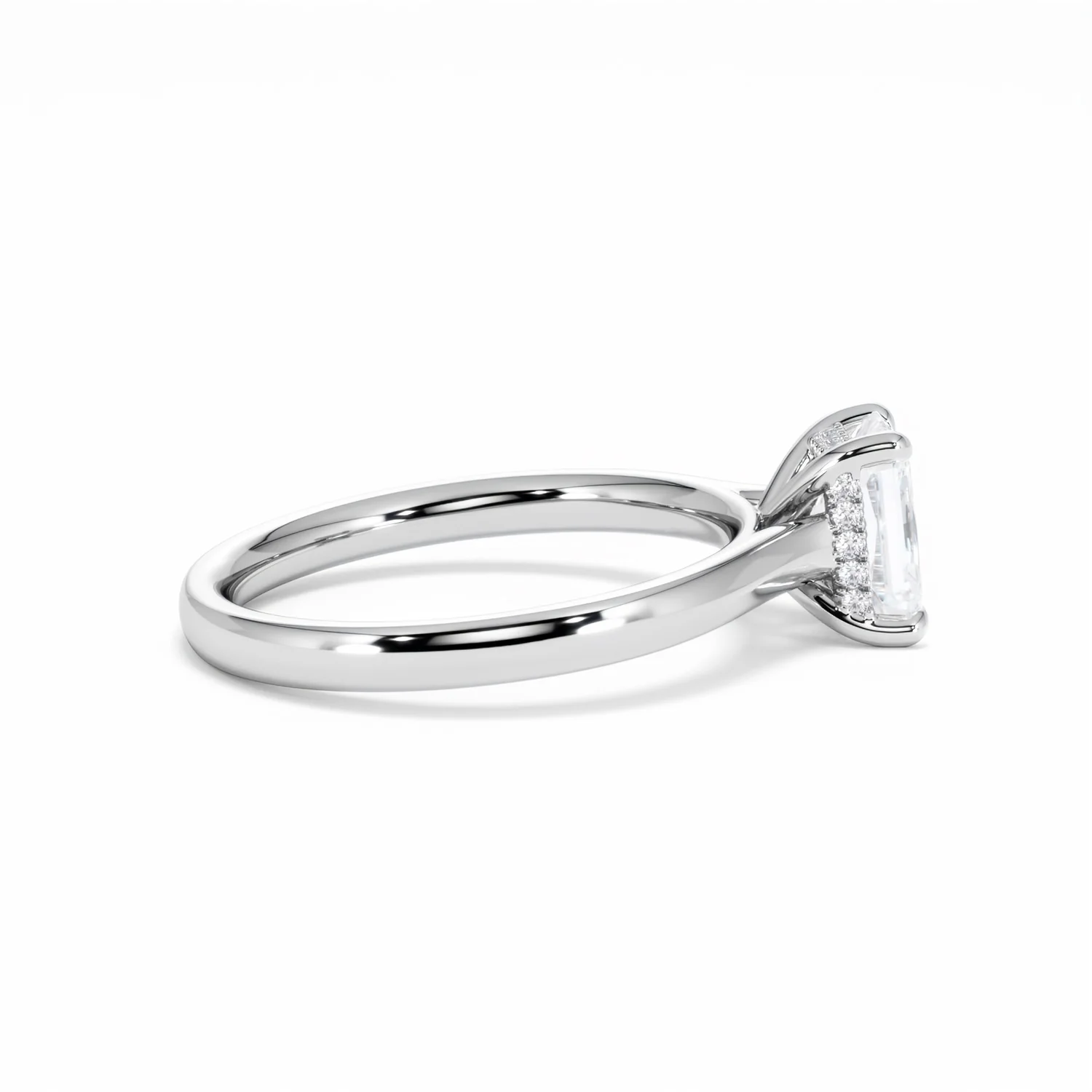 Amora Radiant 1.00ct Hidden Halo Lab Diamond Engagement Ring F/VS1 Set in Platinum - Image 31