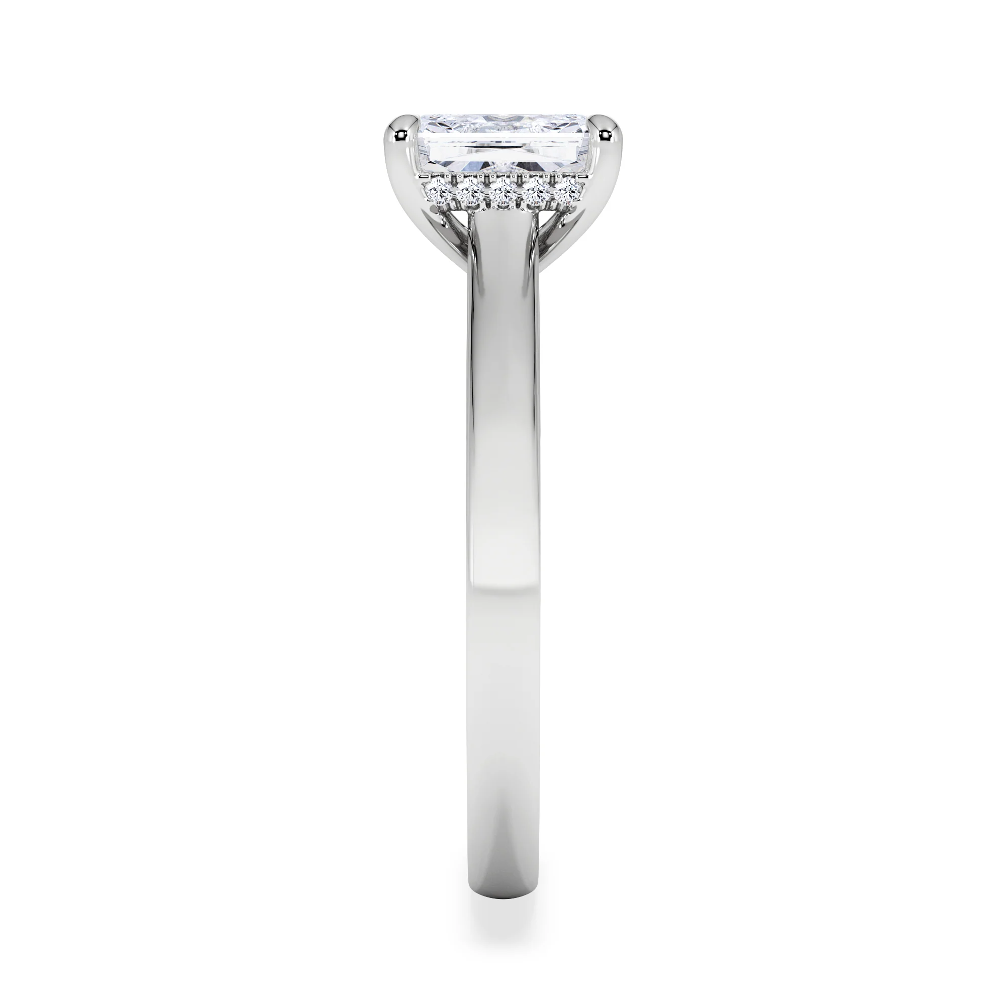 Amora Radiant 1.00ct Hidden Halo Lab Diamond Engagement Ring F/VS1 Set in Platinum - Image 5