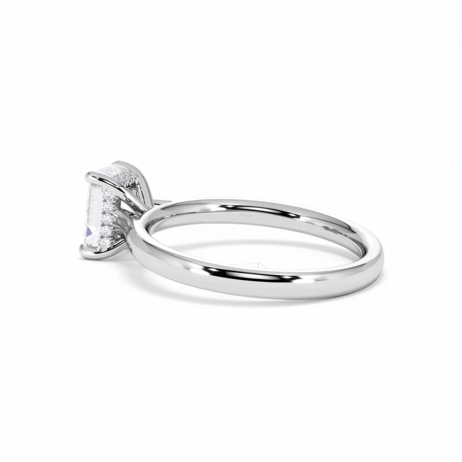 Amora Radiant 1.00ct Hidden Halo Lab Diamond Engagement Ring F/VS1 Set in Platinum - Image 64
