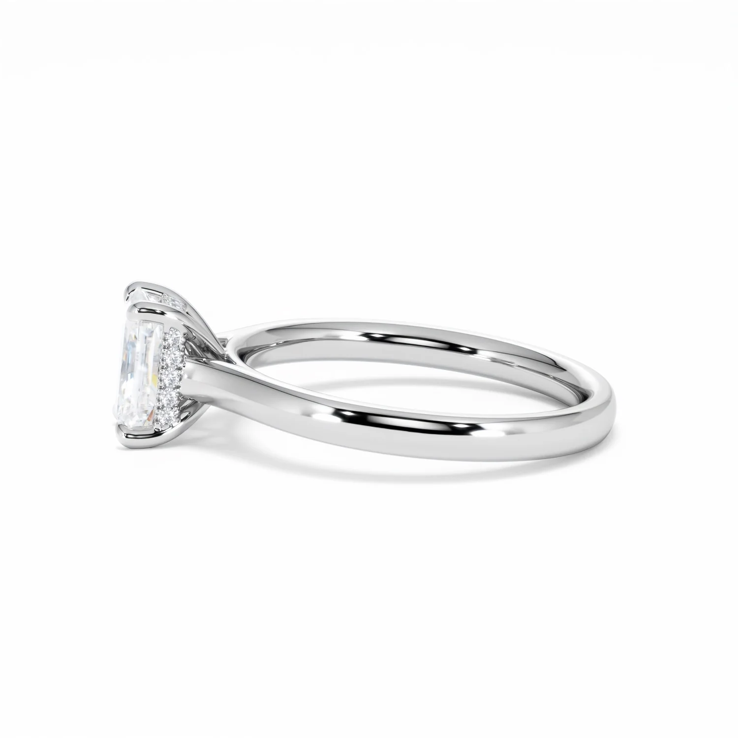 Amora Radiant 1.00ct Hidden Halo Lab Diamond Engagement Ring F/VS1 Set in Platinum - Image 71