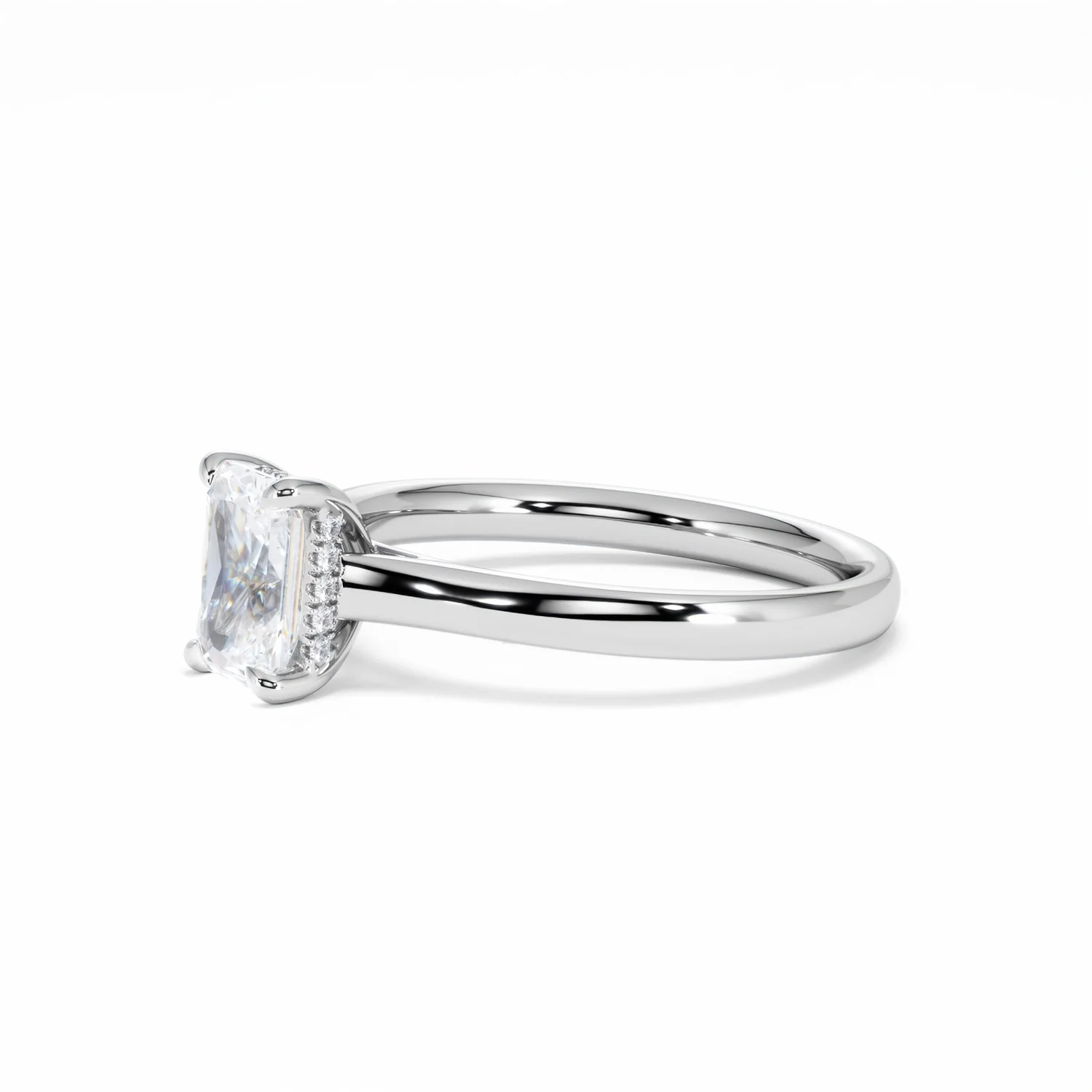 Amora Radiant 1.00ct Hidden Halo Lab Diamond Engagement Ring F/VS1 Set in Platinum - Image 77