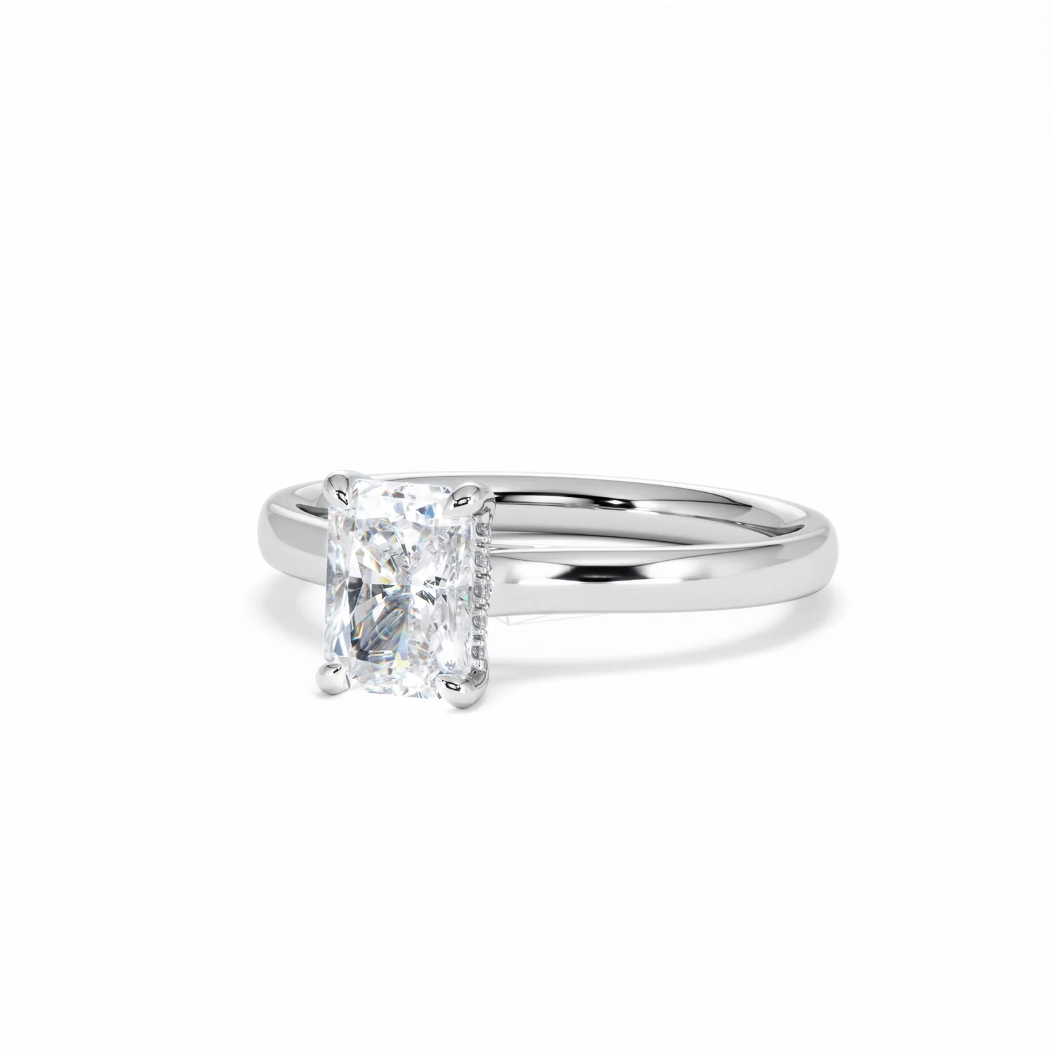 Amora Radiant 1.00ct Hidden Halo Lab Diamond Engagement Ring F/VS1 Set in Platinum - Image 85