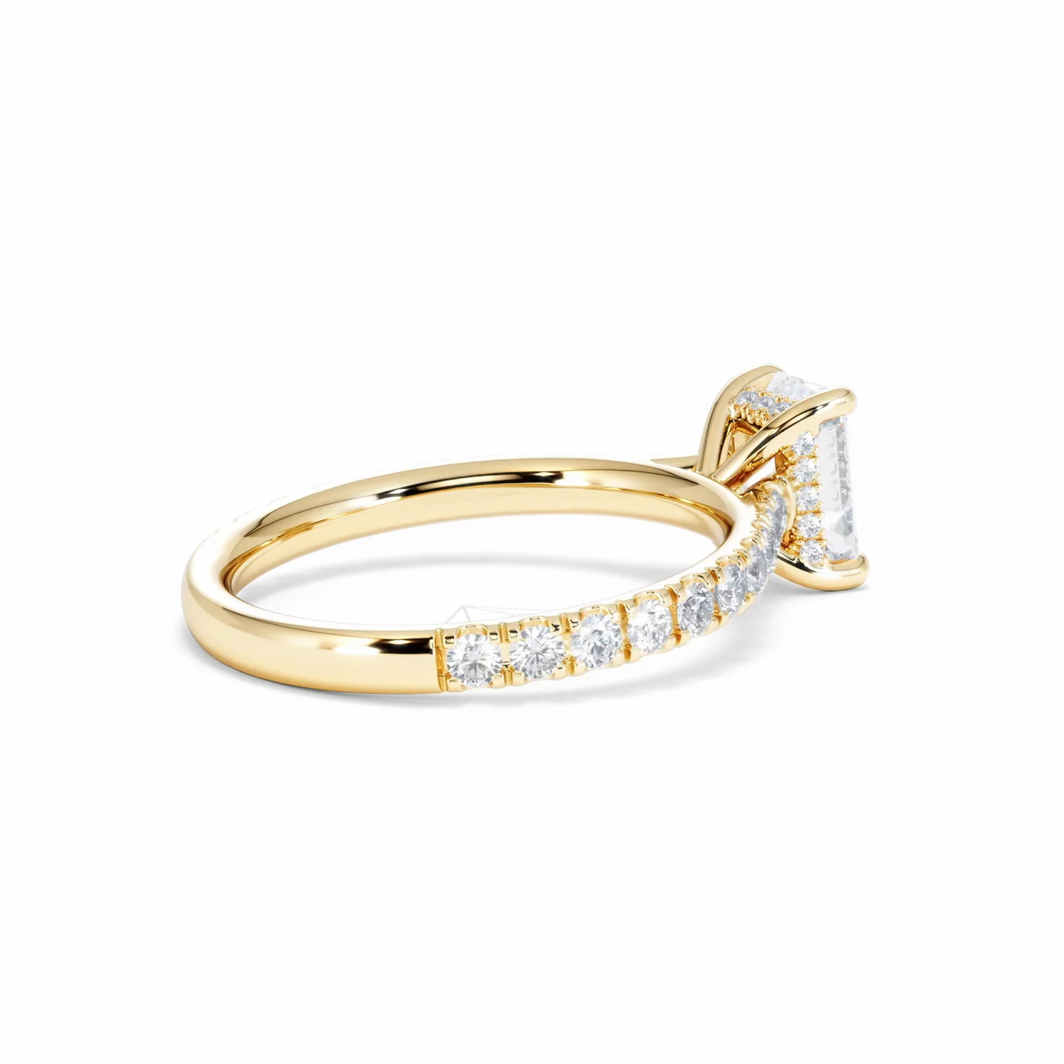Amora Radiant 1.00ct Hidden Halo Lab Diamond Engagement Ring With Side Stones Set in 18K Gold - Image 37