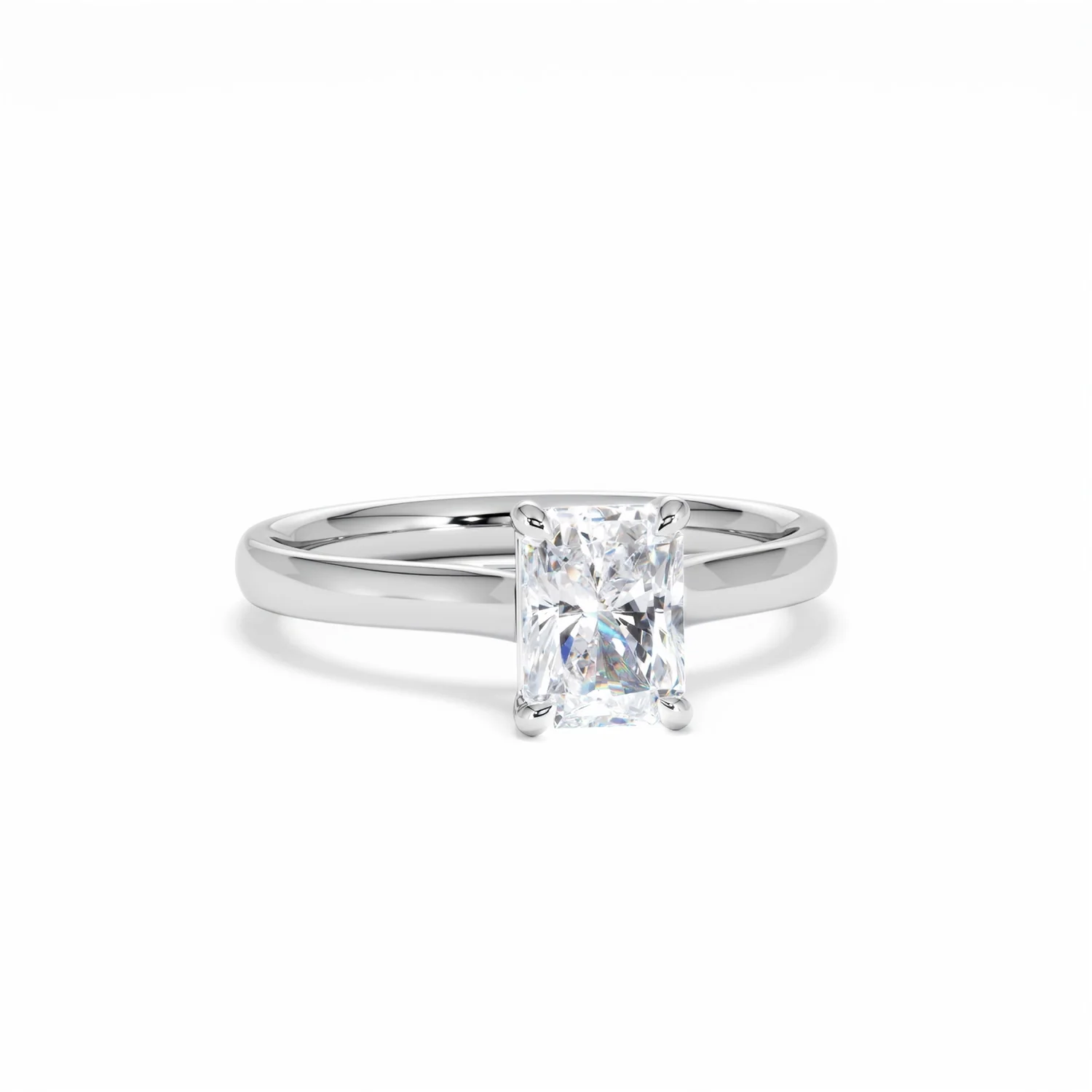 Amora Radiant 1.00ct Lab Diamond Engagement Ring F/VS1 Set in 18K White Gold - Image 12
