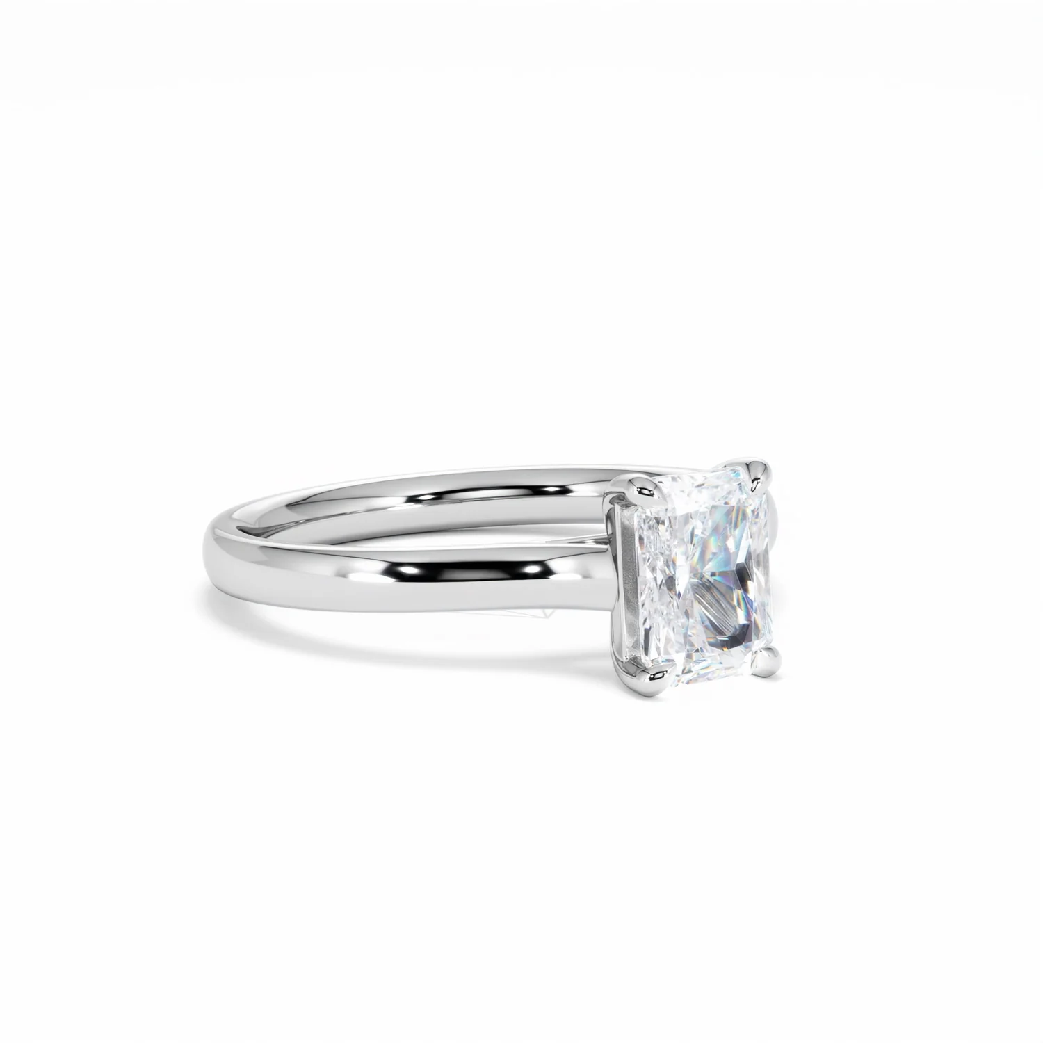 Amora Radiant 1.00ct Lab Diamond Engagement Ring F/VS1 Set in 18K White Gold - Image 17