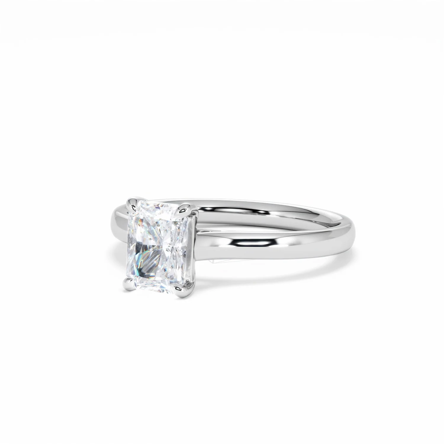 Amora Radiant 1.00ct Lab Diamond Engagement Ring F/VS1 Set in 18K White Gold - Image 84