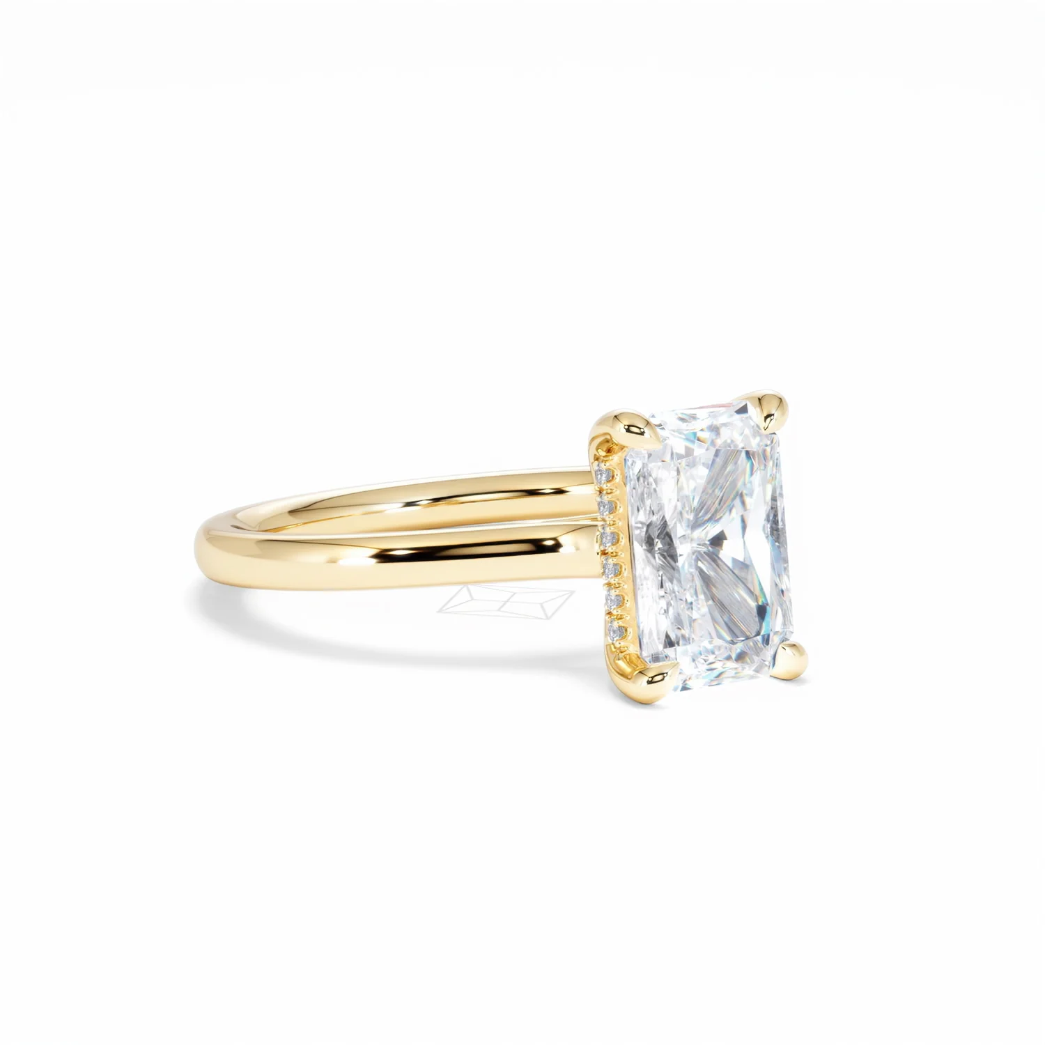 Amora Radiant 2.00ct Hidden Halo Lab Diamond Engagement Ring F/VS1 Set in 18K Gold - Image 17