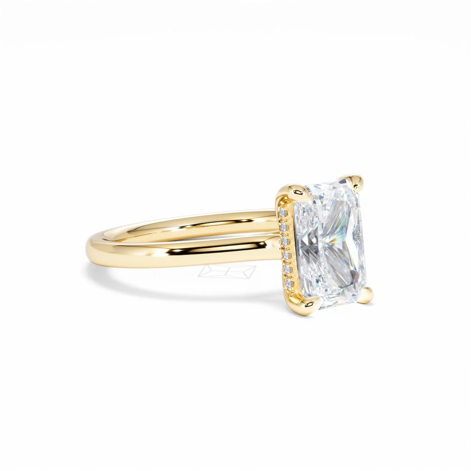 Amora Radiant 2.00ct Hidden Halo Lab Diamond Engagement Ring F/VS1 Set in 18K Gold - Image 18