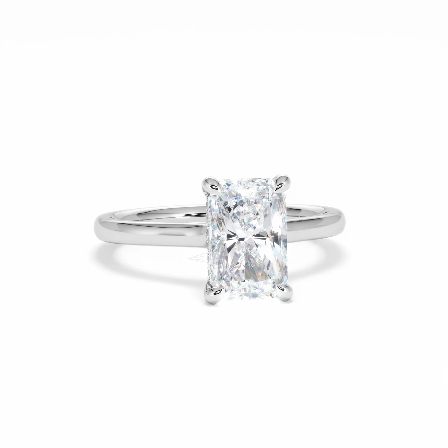 Amora Radiant 2.00ct Hidden Halo Lab Diamond Engagement Ring F/VS1 Set in 18K White Gold - Image 12