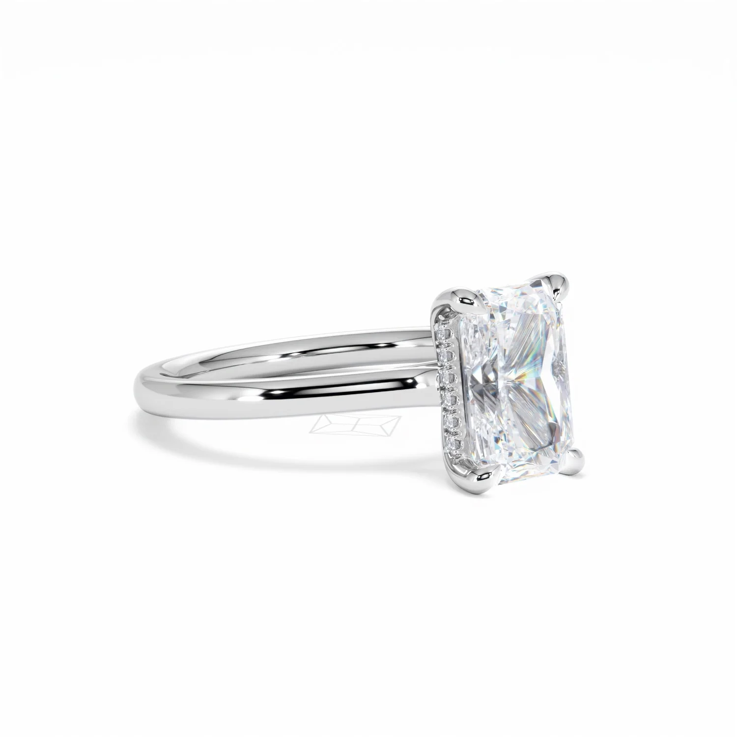 Amora Radiant 2.00ct Hidden Halo Lab Diamond Engagement Ring F/VS1 Set in 18K White Gold - Image 18