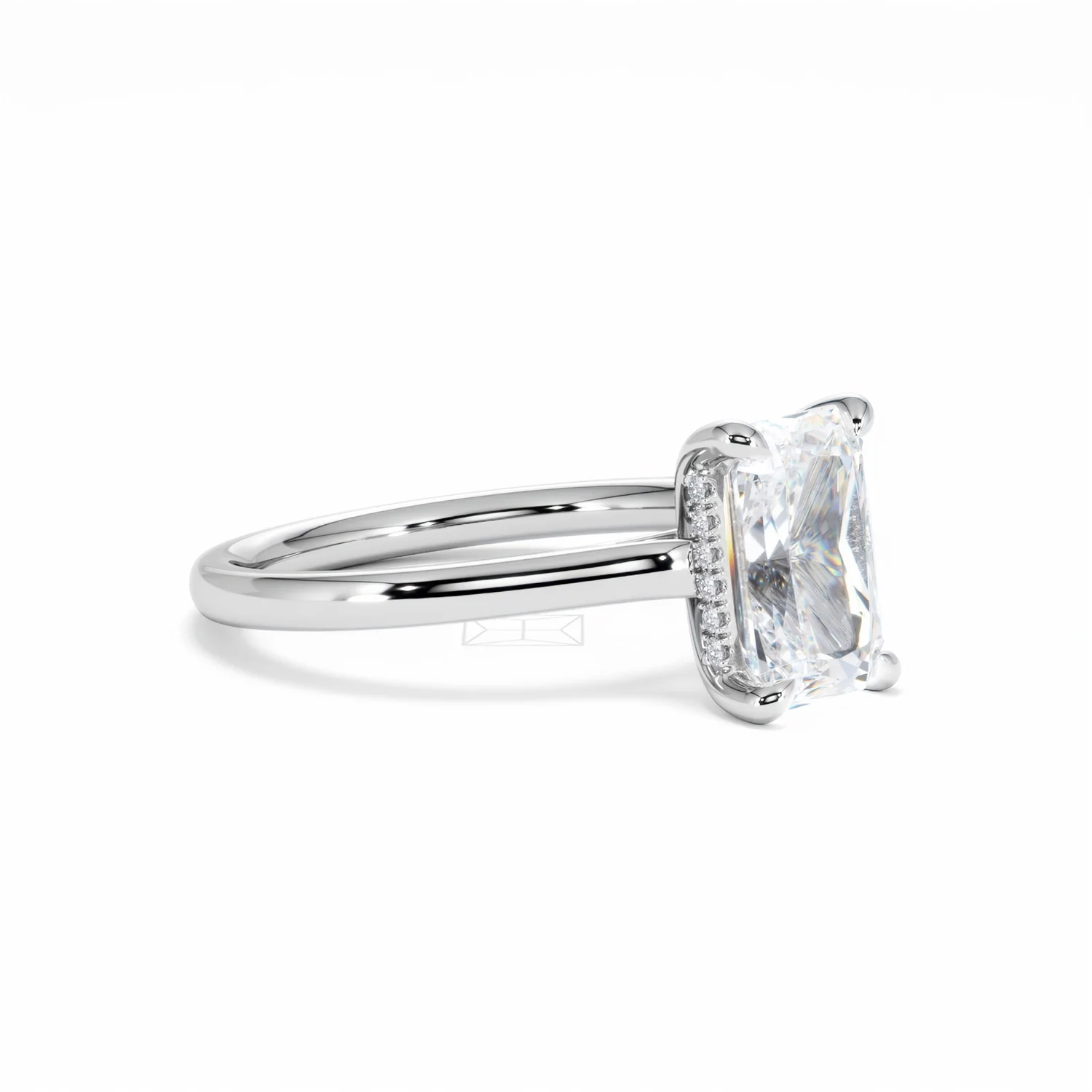 Amora Radiant 2.00ct Hidden Halo Lab Diamond Engagement Ring F/VS1 Set in 18K White Gold - Image 20