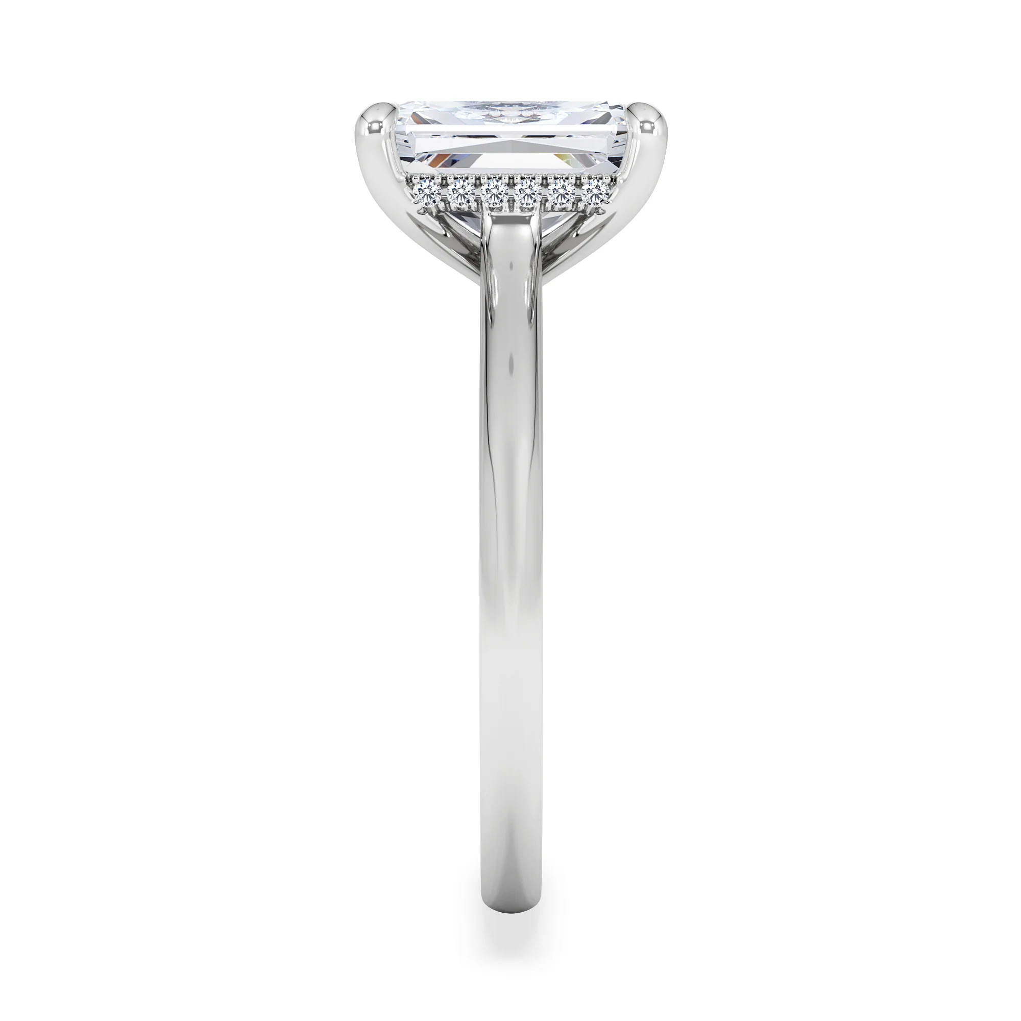 Amora Radiant 2.00ct Hidden Halo Lab Diamond Engagement Ring F/VS1 Set in 18K White Gold - Image 5