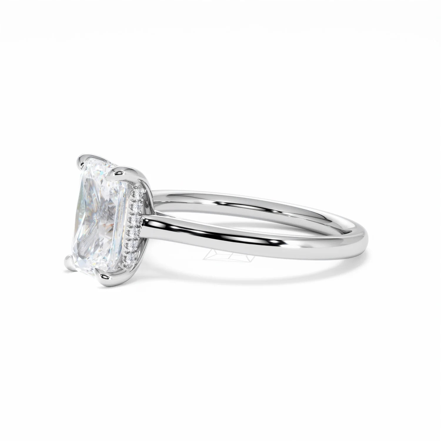 Amora Radiant 2.00ct Hidden Halo Lab Diamond Engagement Ring F/VS1 Set in 18K White Gold - Image 77