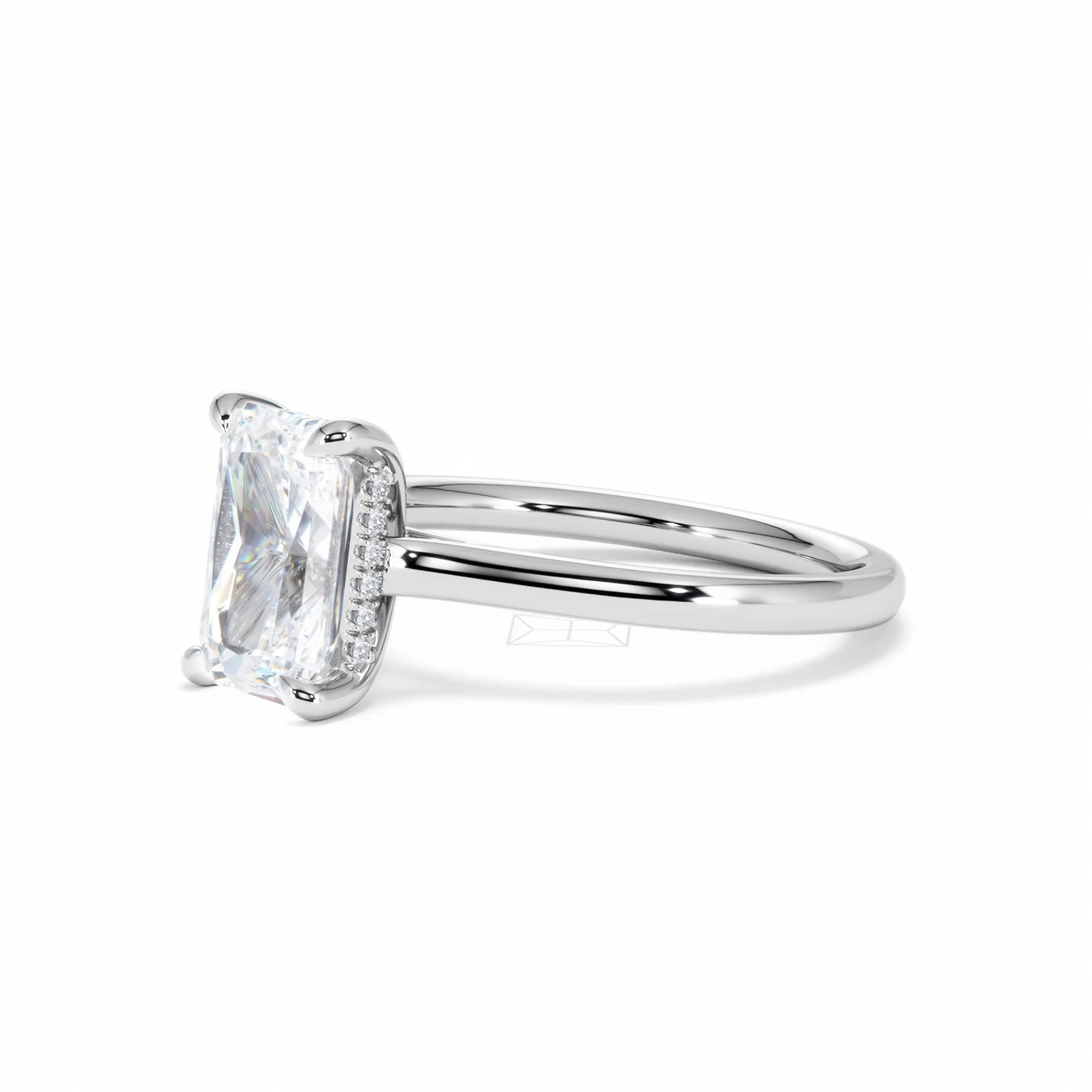Amora Radiant 2.00ct Hidden Halo Lab Diamond Engagement Ring F/VS1 Set in 18K White Gold - Image 79