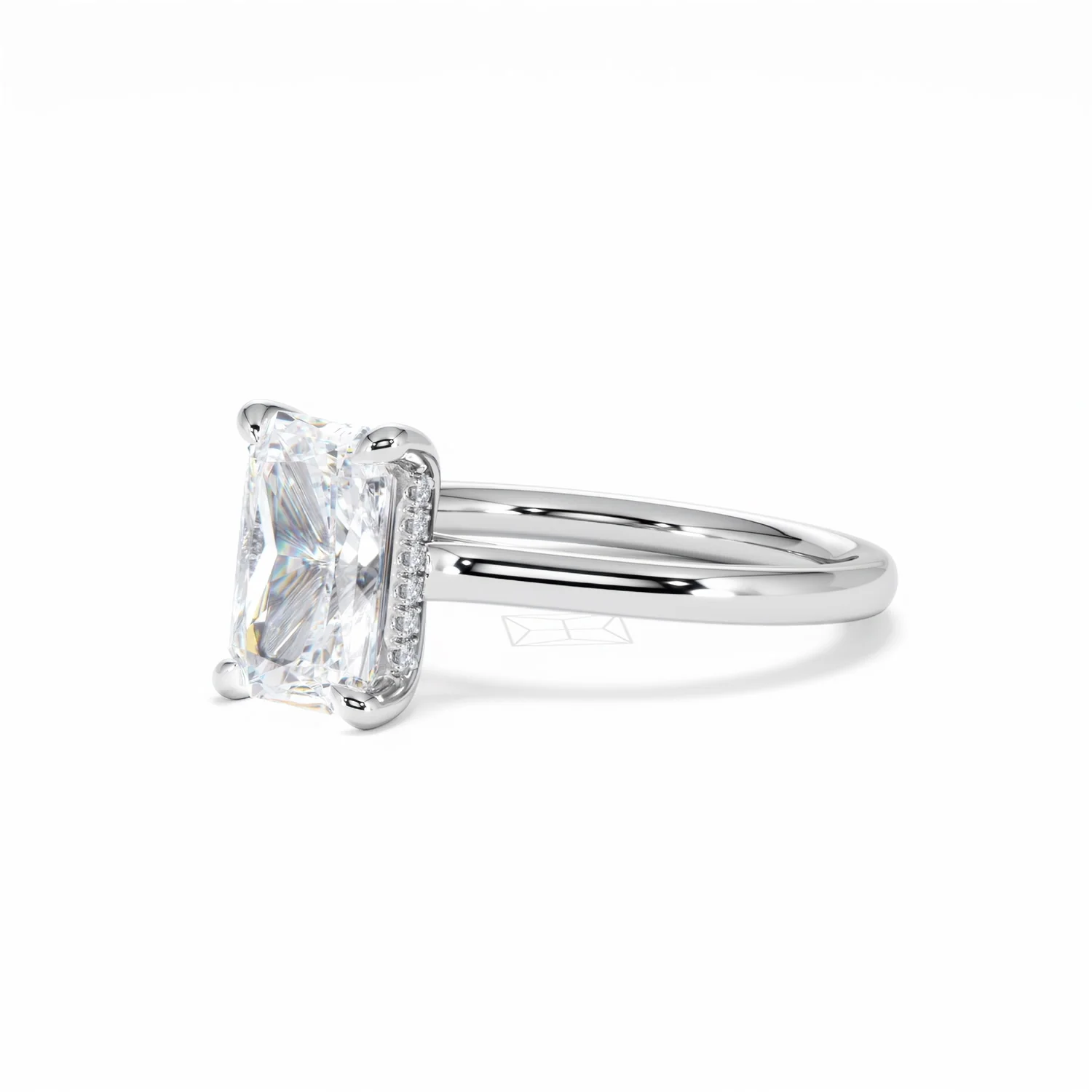 Amora Radiant 2.00ct Hidden Halo Lab Diamond Engagement Ring F/VS1 Set in 18K White Gold - Image 81
