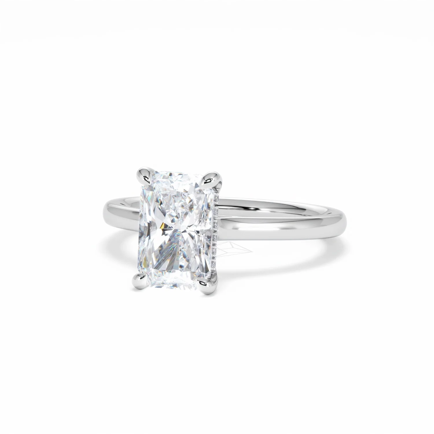 Amora Radiant 2.00ct Hidden Halo Lab Diamond Engagement Ring F/VS1 Set in 18K White Gold - Image 86