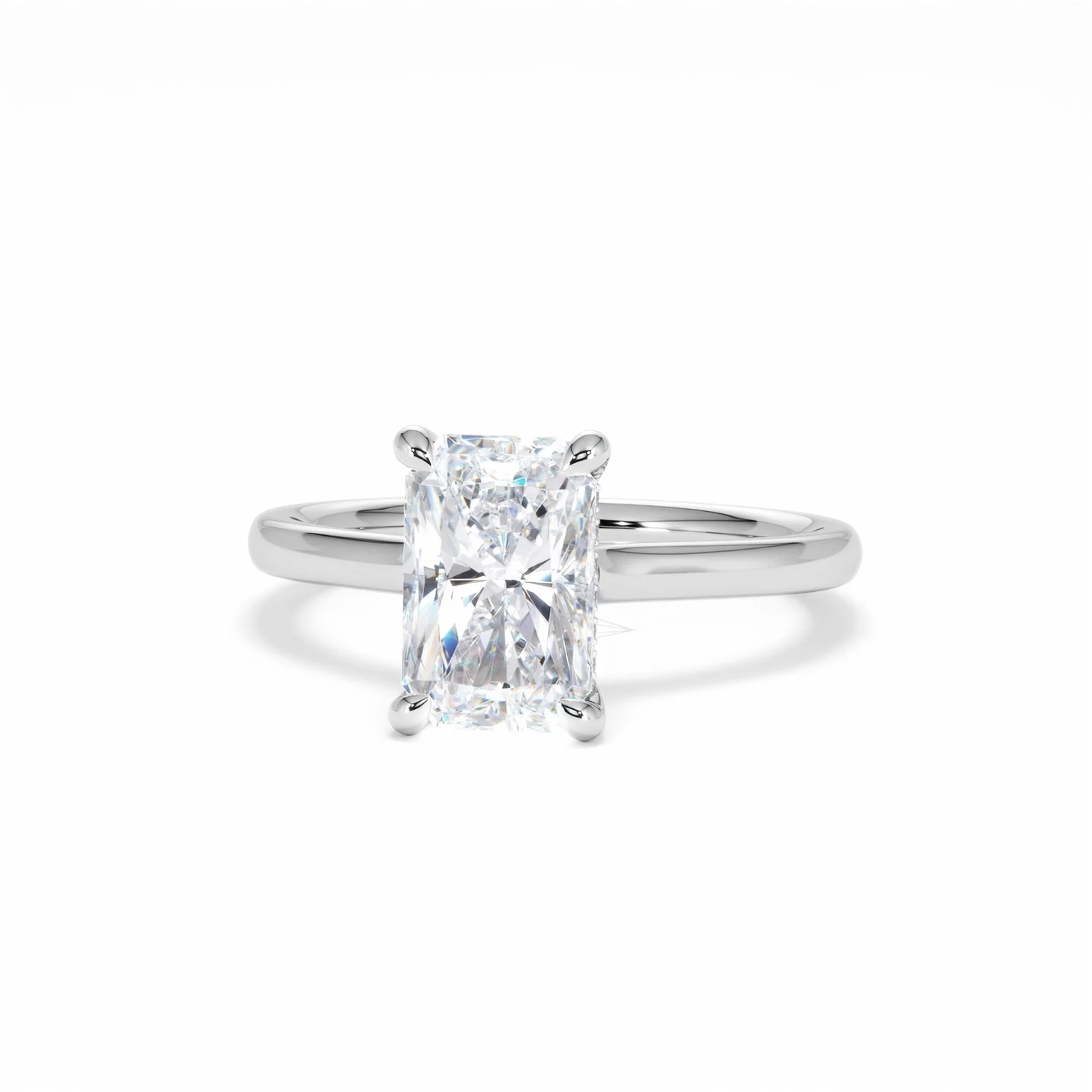 Amora Radiant 2.00ct Hidden Halo Lab Diamond Engagement Ring F/VS1 Set in 18K White Gold - Image 88